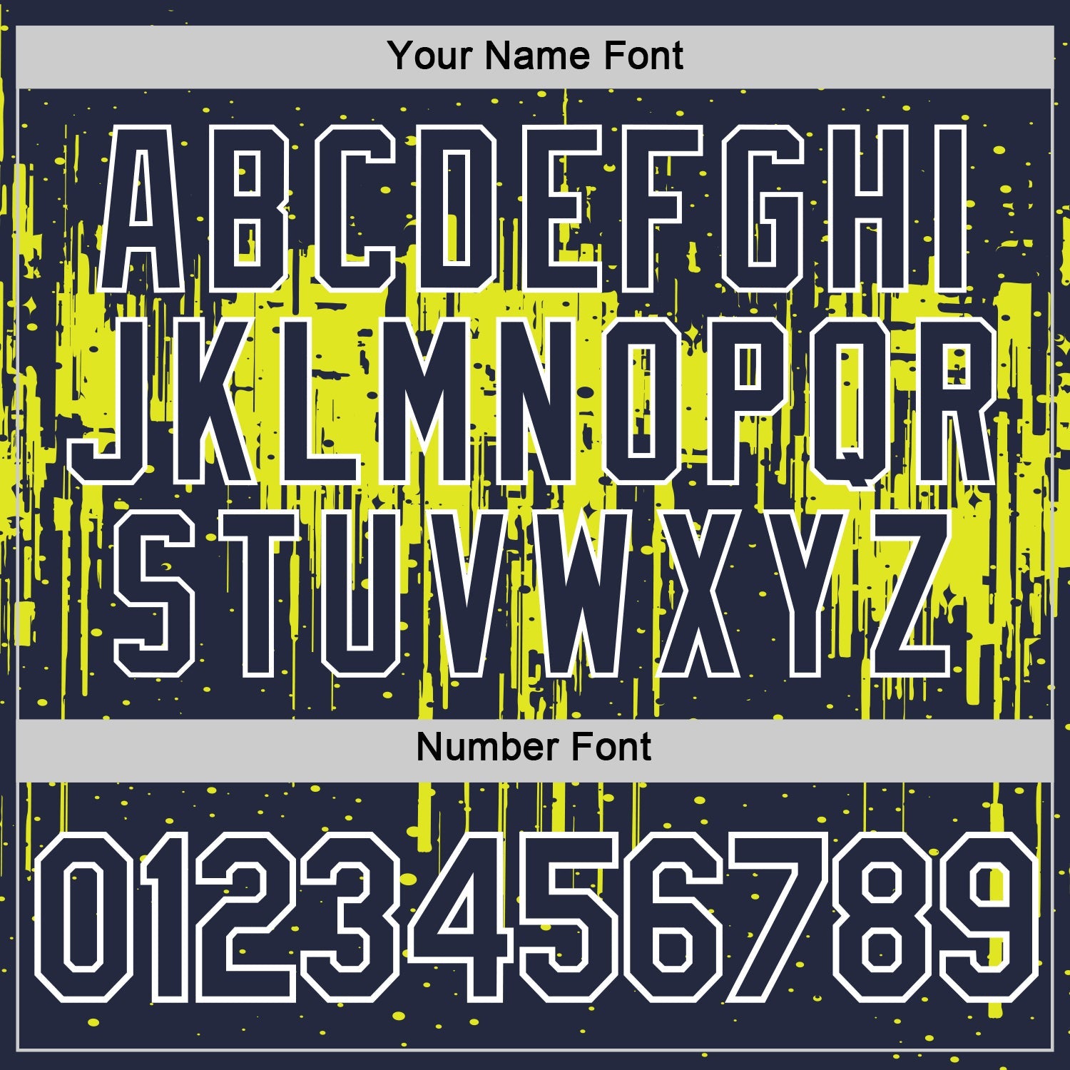 Custom Navy Neon Yellow-White Dripping Splatter Paint Performance T-Shirt view 4