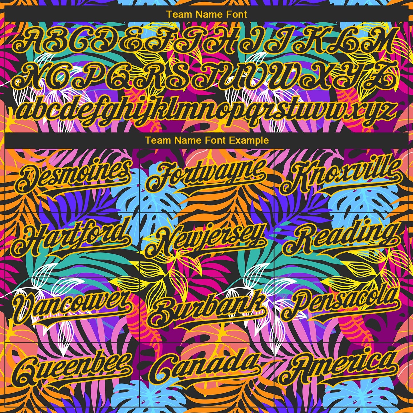 Custom Black Yellow 3D Pattern Design Hawaii Tropical Palm Trees Authentic Baseball Jersey view 4