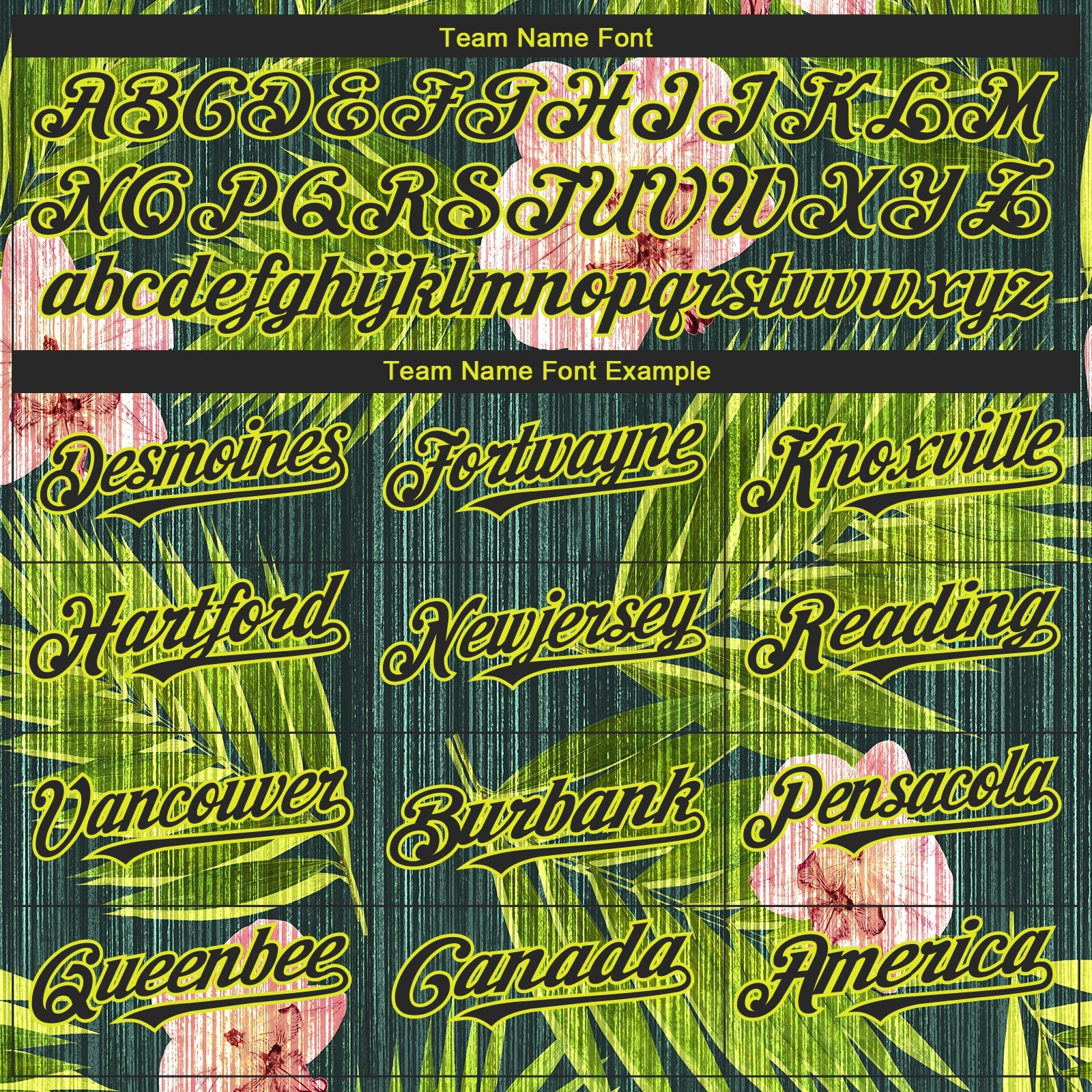 Custom Black Neon Yellow 3D Pattern Design Hawaii Tropical Palm Leaves With Orchids Authentic Baseball Jersey view 4