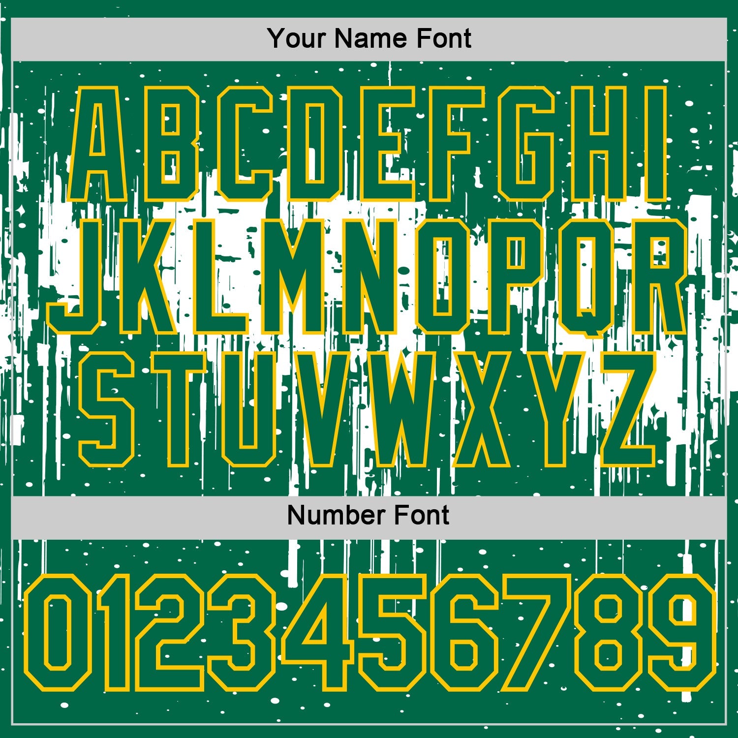 Custom Kelly Green White-Yellow Dripping Splatter Paint Performance T-Shirt view 4
