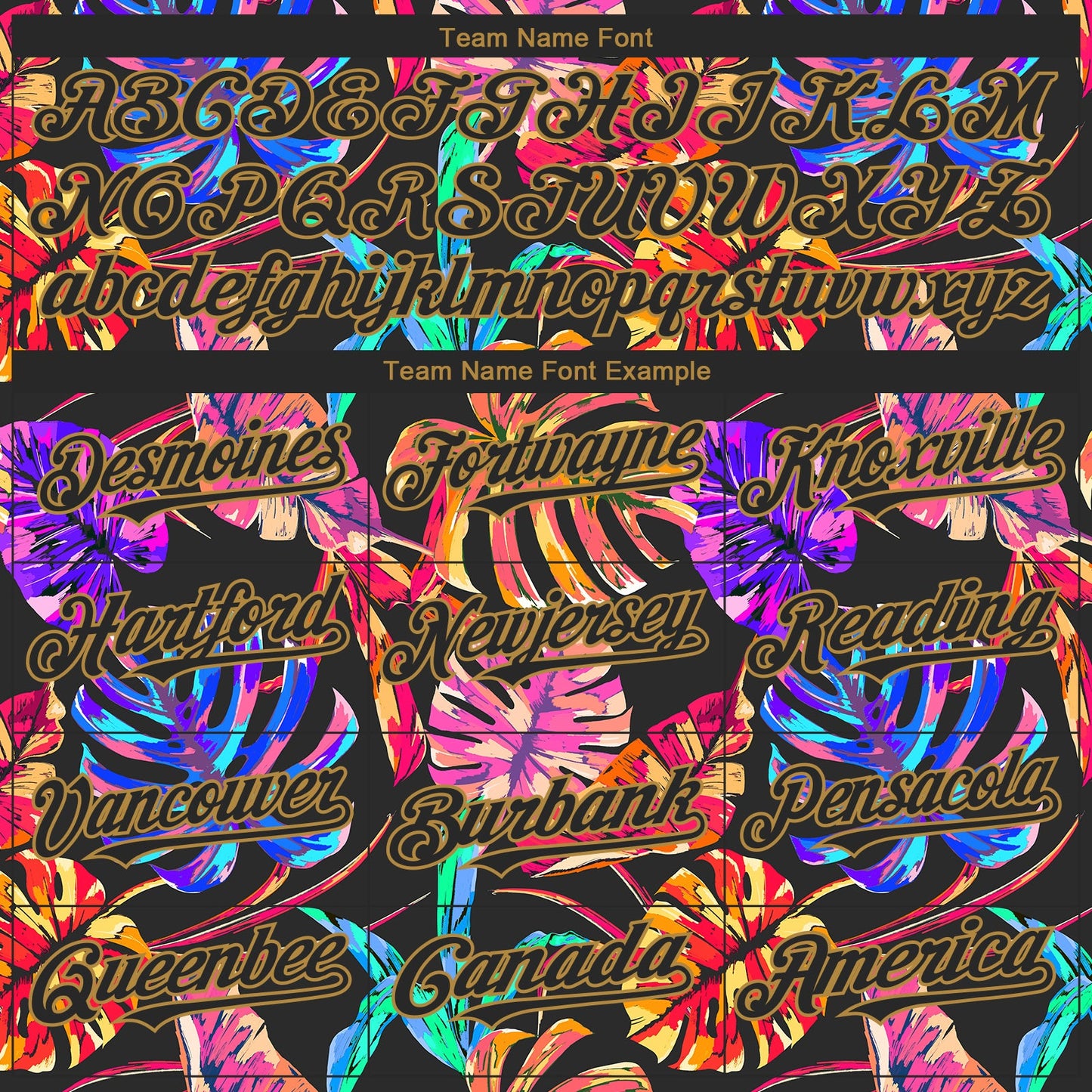 Custom Black Old Gold 3D Pattern Design Hawaii Tropical Palm Leaves Authentic Baseball Jersey view 4