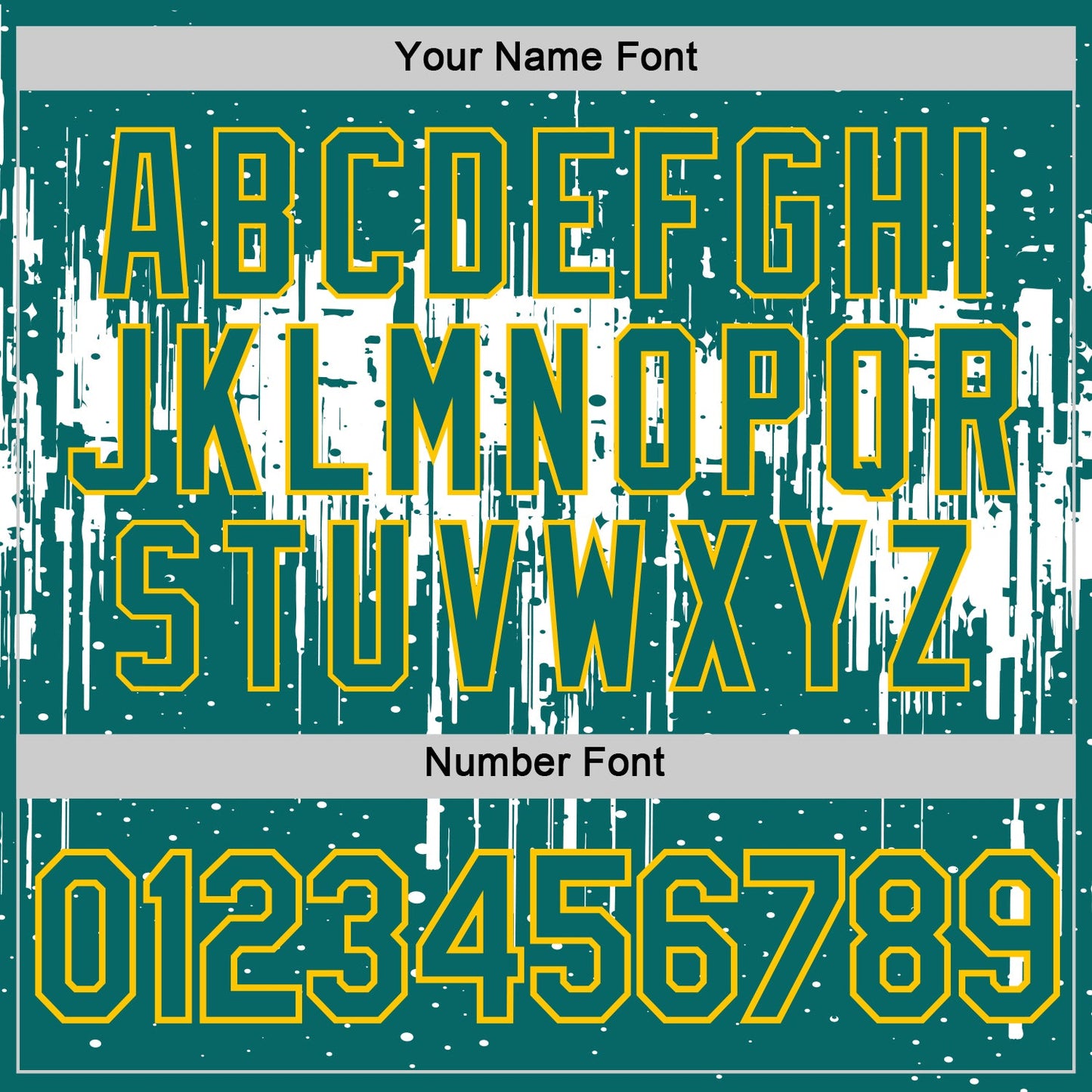 Custom Teal White-Yellow Dripping Splatter Paint Performance T-Shirt view 4