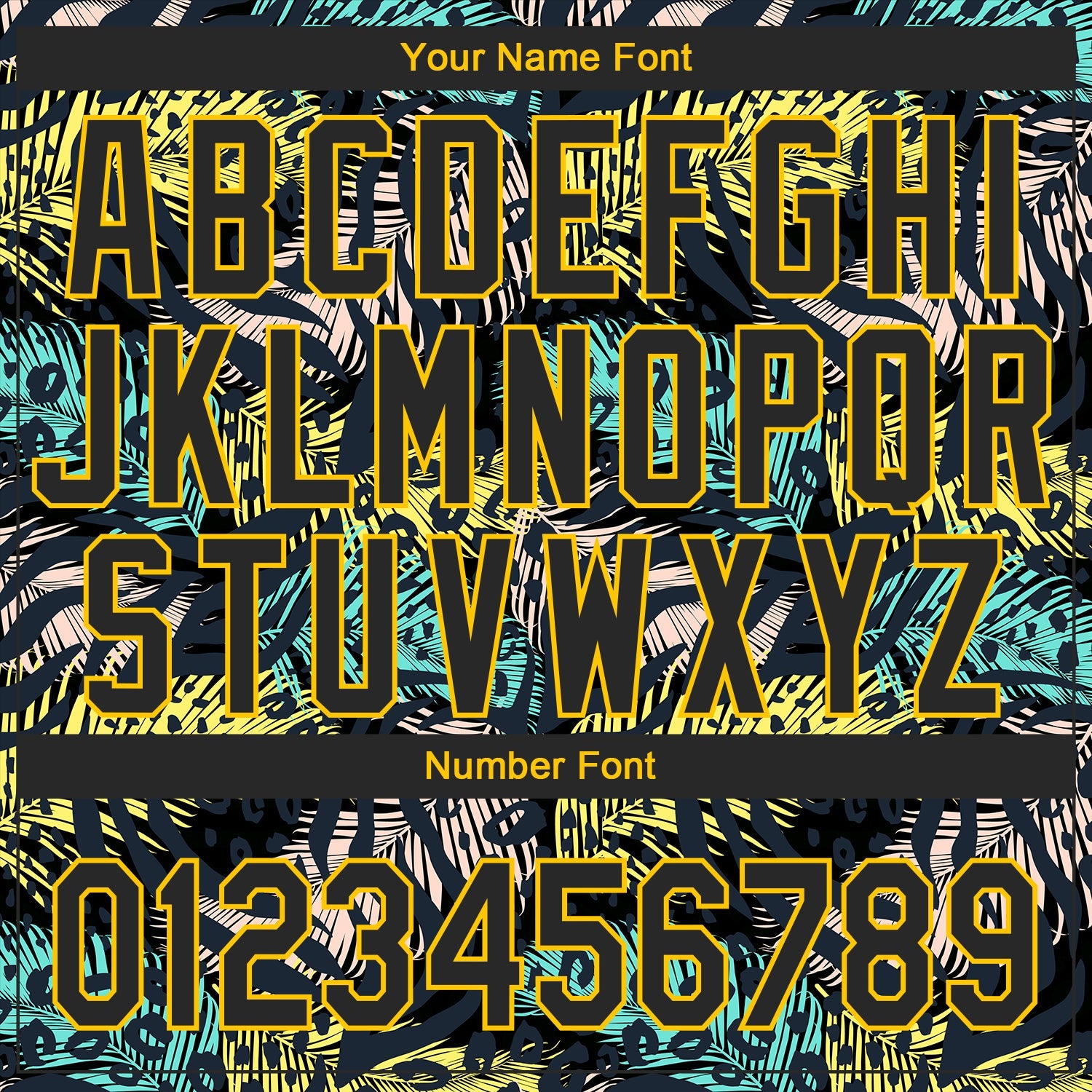 Custom Black Yellow 3D Pattern Design Hawaii Tropical Palm Leaves With Animal Print Authentic Baseball Jersey view 5