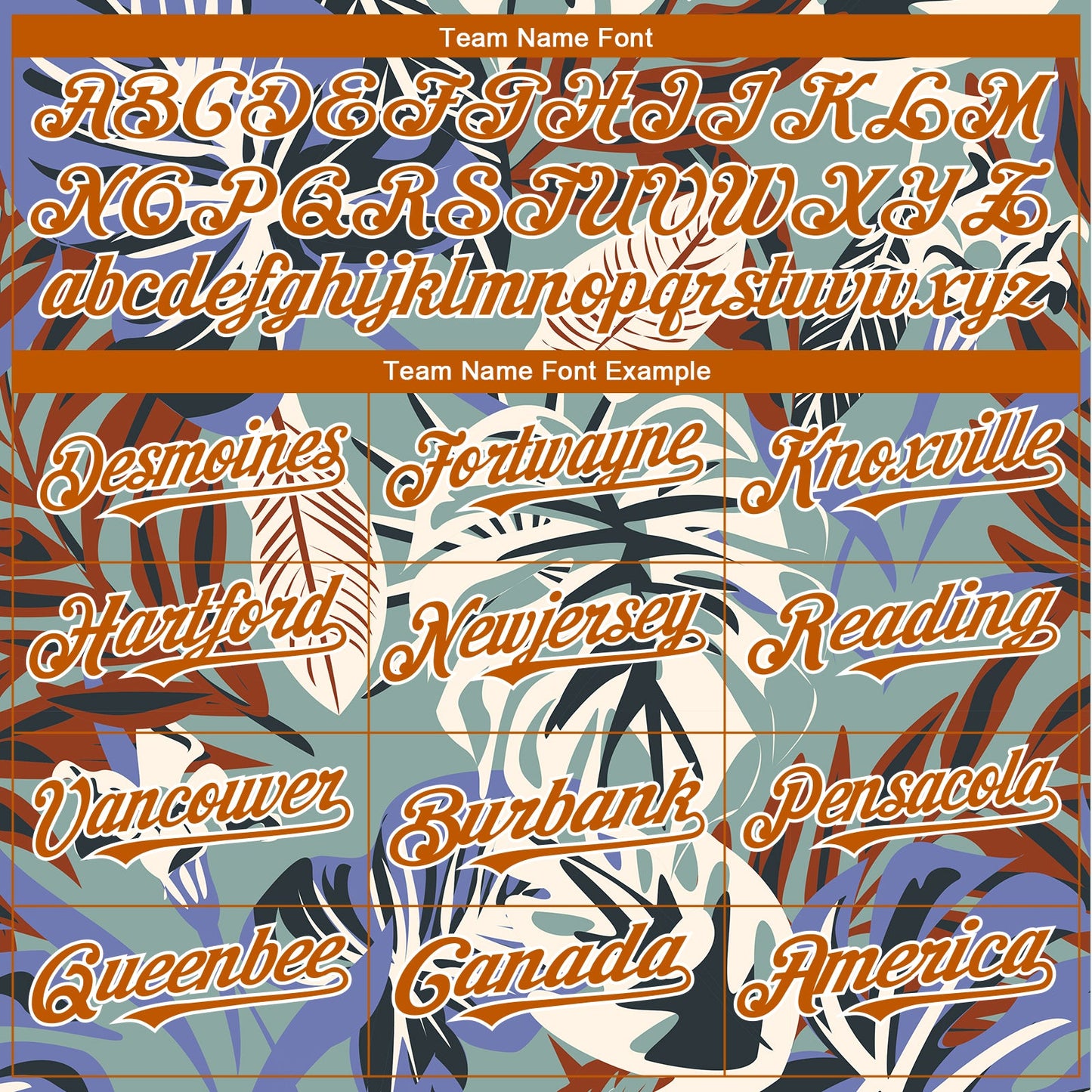 Custom Teal Texas Orange-White 3D Pattern Design Hawaii Tropical Palm Leaves Authentic Baseball Jersey view 4