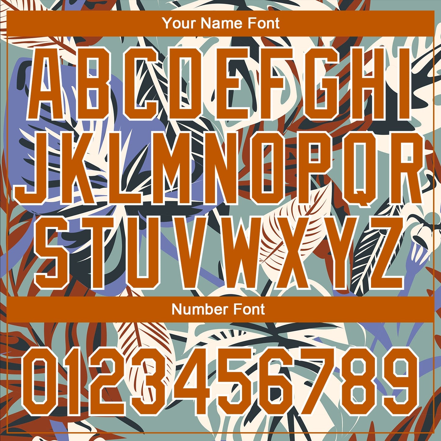 Custom Teal Texas Orange-White 3D Pattern Design Hawaii Tropical Palm Leaves Authentic Baseball Jersey view 5