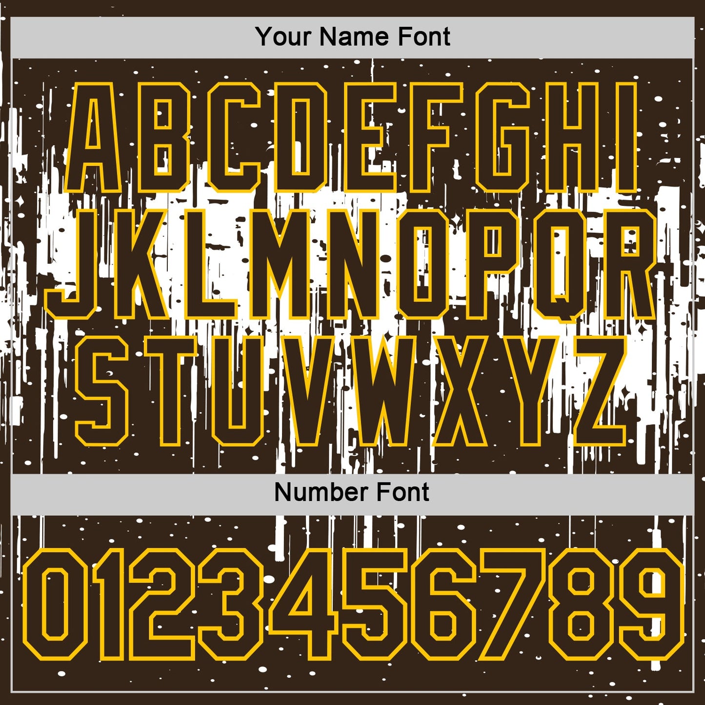 Custom Brown White-Yellow Dripping Splatter Paint Performance T-Shirt view 4