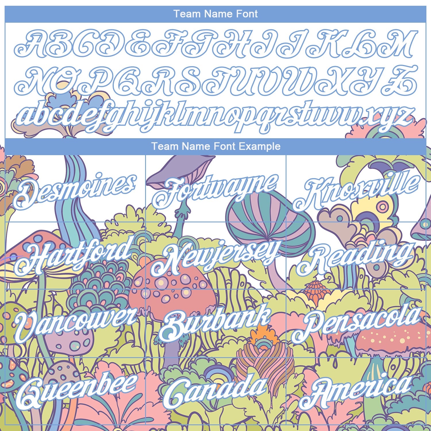 Custom White Light Blue 3D Pattern Design Colorful Flowers And Mushrooms Psychedelic Hallucination Performance T-Shirt view 3