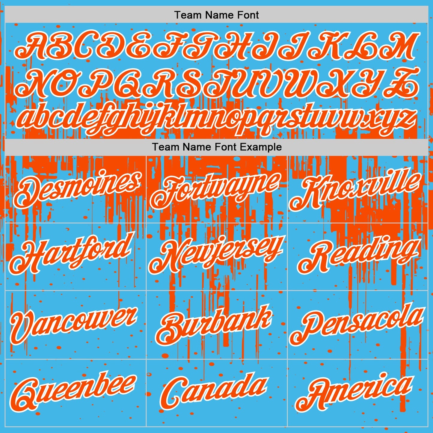 Custom Sky Blue Orange-White Dripping Splatter Paint Performance T-Shirt view 3
