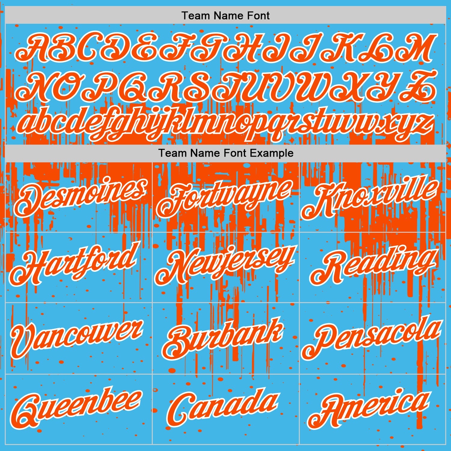 Custom Sky Blue Orange-White Dripping Splatter Paint Performance T-Shirt view 3