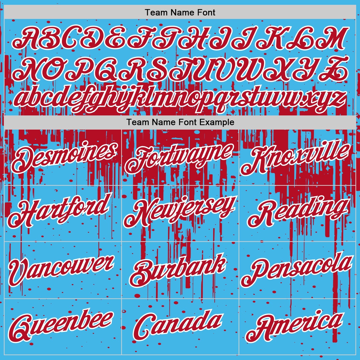 Custom Sky Blue Red-White Dripping Splatter Paint Performance T-Shirt view 3
