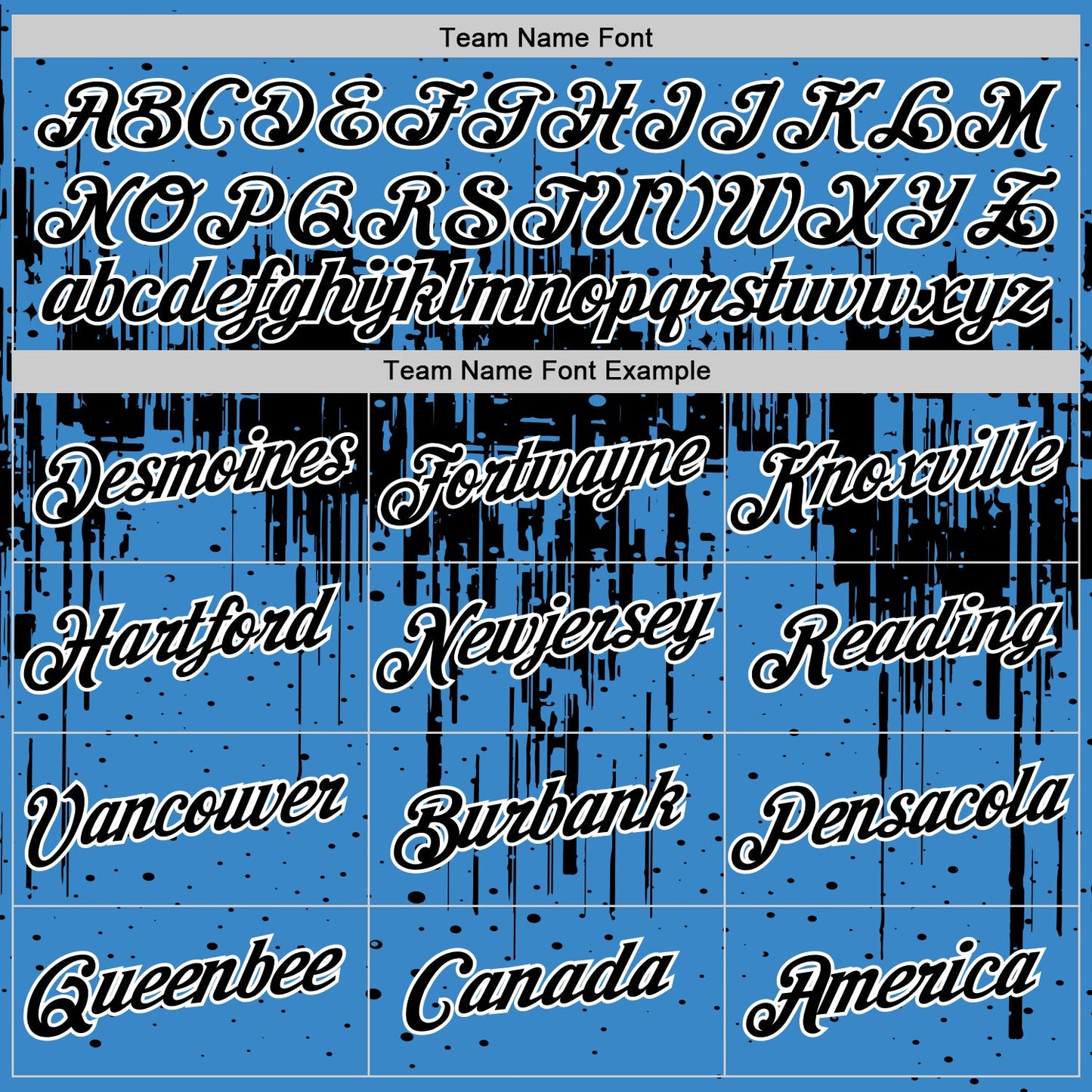 Custom Powder Blue Black-White Dripping Splatter Paint Performance T-Shirt view 3