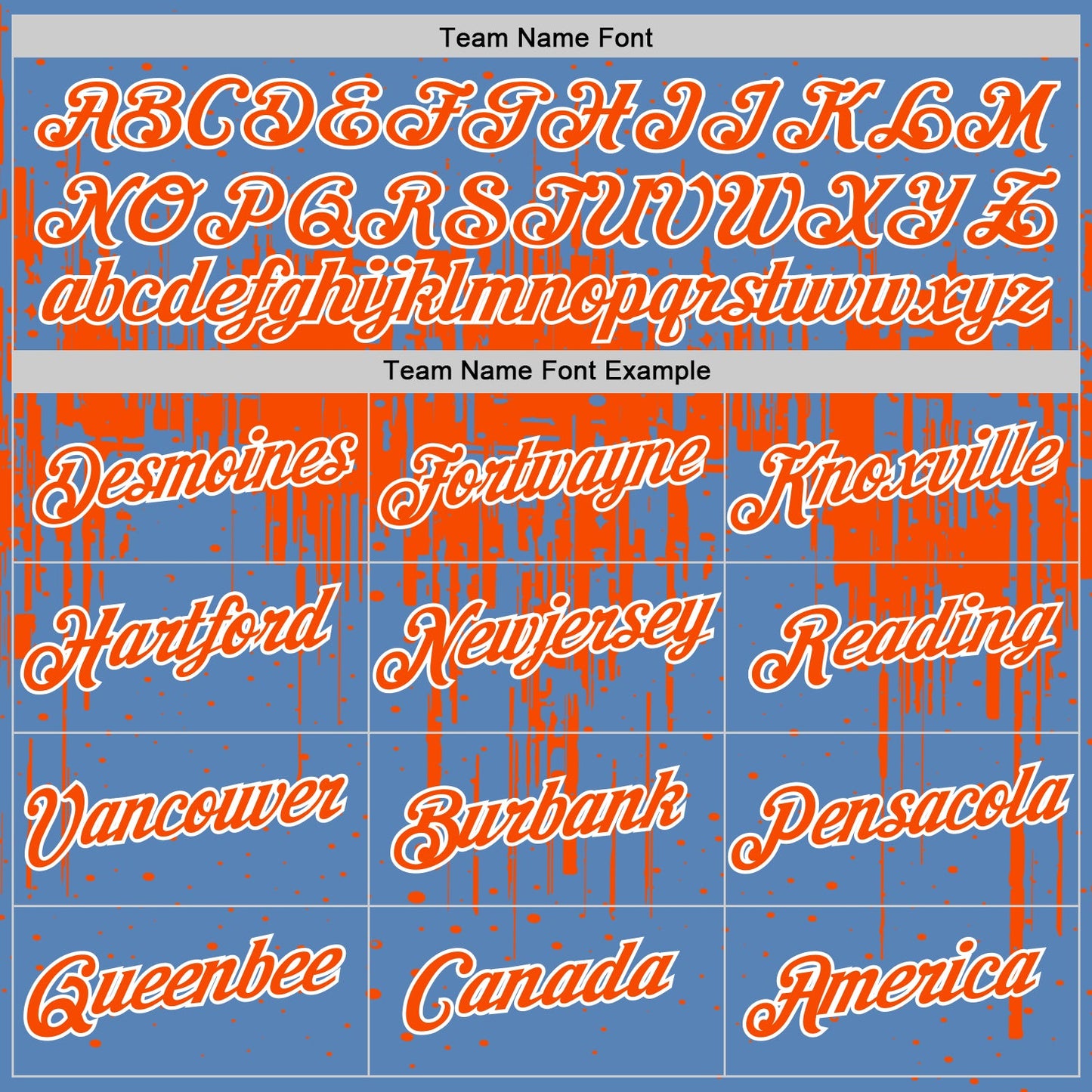Custom Light Blue Orange-White Dripping Splatter Paint Performance T-Shirt view 3