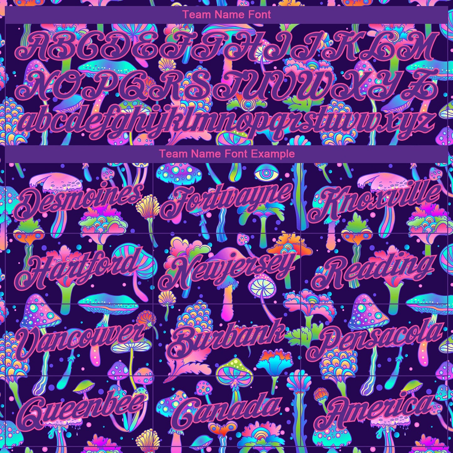 Custom Black Purple-Pink 3D Pattern Design Colorful Flowers And Mushrooms Psychedelic Hallucination Performance T-Shirt view 3