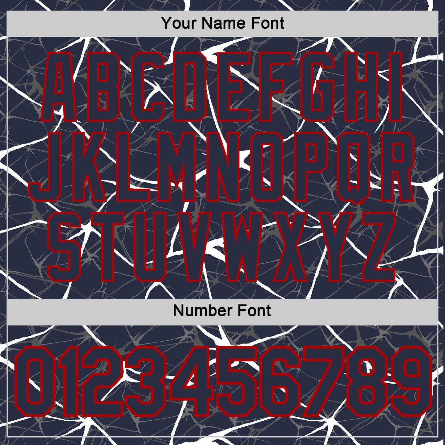 Custom Navy White Gray-Red Abstract Network Crackle Performance T-Shirt view 4