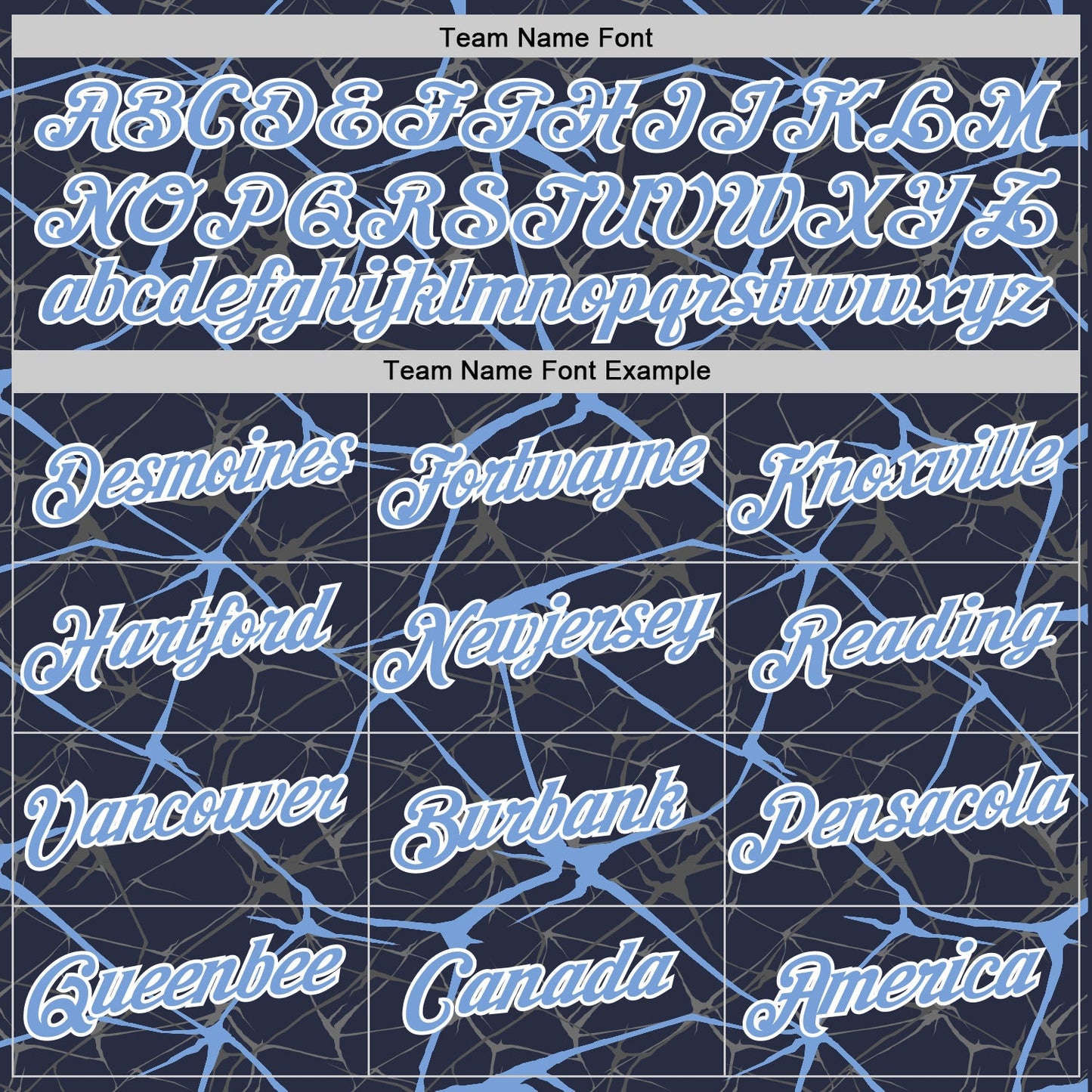 Custom Navy Powder Blue Gray-White Abstract Network Crackle Performance T-Shirt view 3