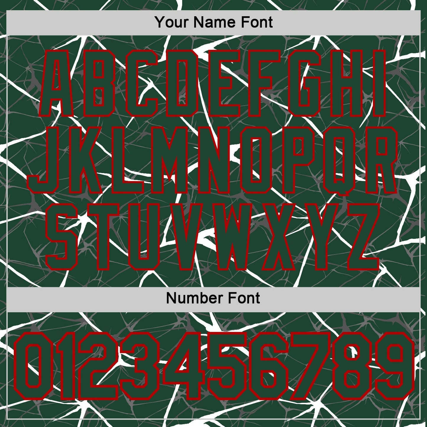 Custom Green White Gray-Red Abstract Network Crackle Performance T-Shirt view 4