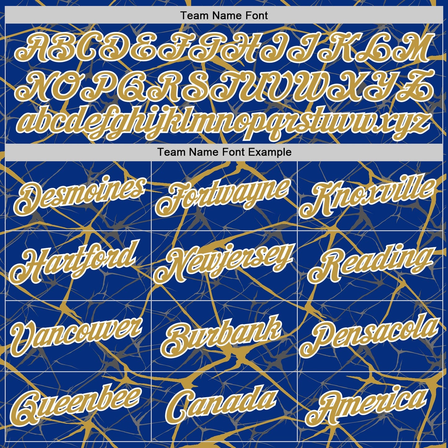 Custom Royal Old Gold Gray-White Abstract Network Crackle Performance T-Shirt view 3