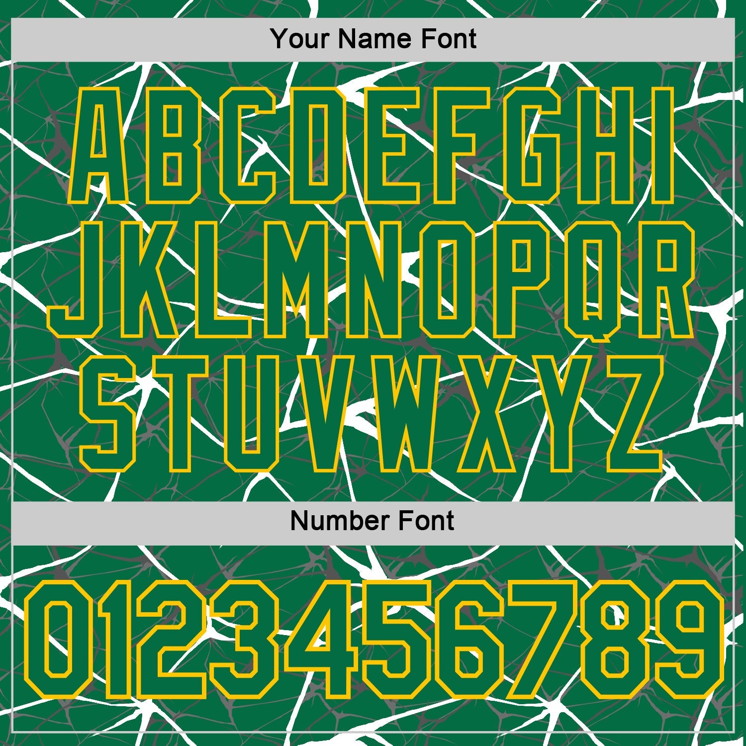 Custom Kelly Green White Gray-Yellow Abstract Network Crackle Performance T-Shirt view 4
