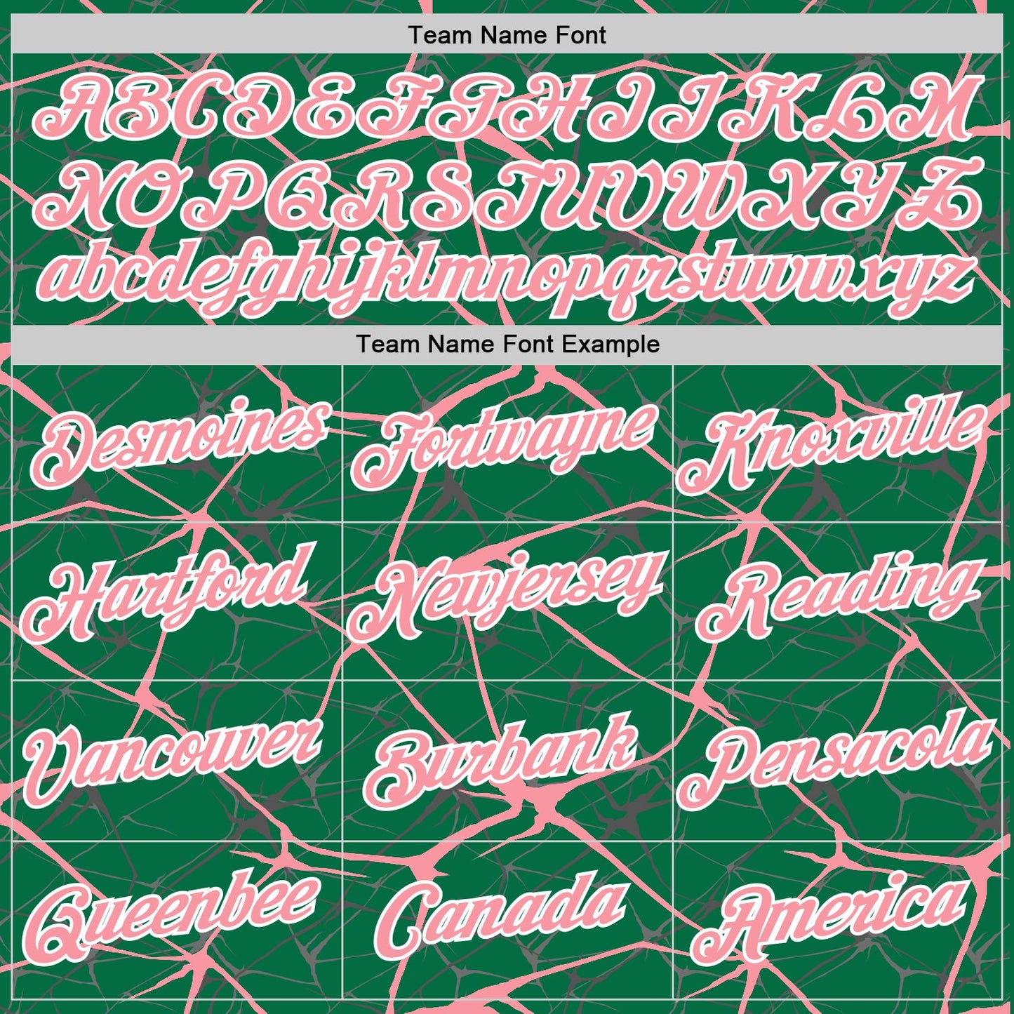 Custom Kelly Green Medium Pink Gray-White Abstract Network Crackle Performance T-Shirt view 3