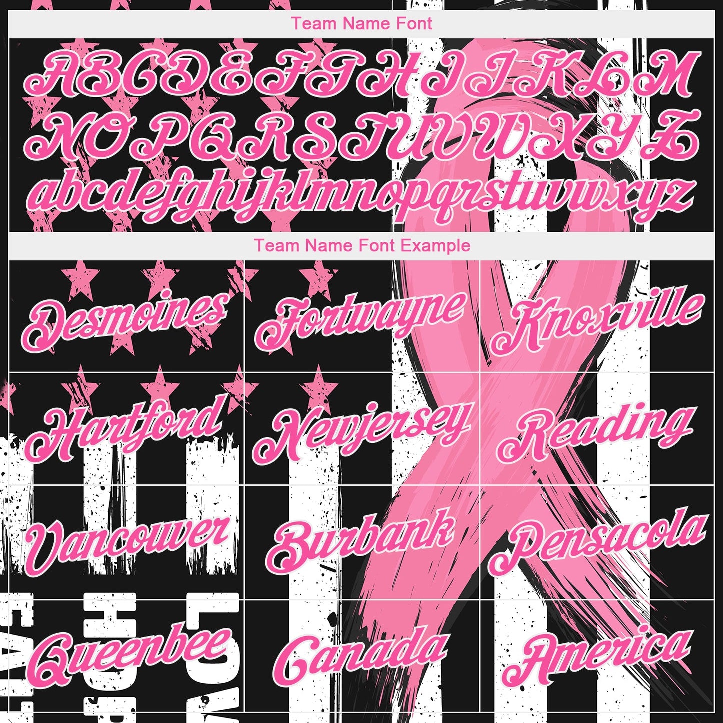 Custom Black Pink-White 3D Pattern Design American Flag With Pink Ribbon Breast Cancer Awareness Month Women Health Care Support Performance T-Shirt view 3