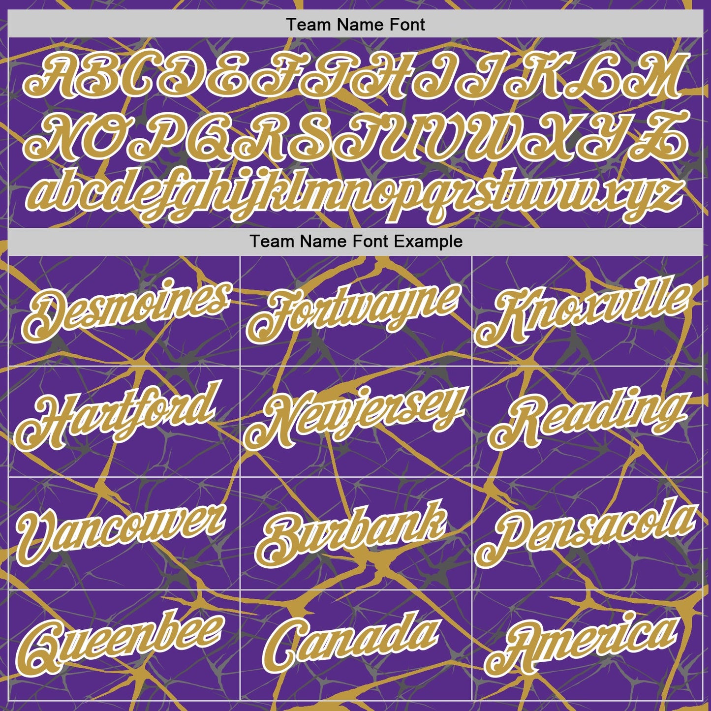 Custom Purple Old Gold Gray-White Abstract Network Crackle Performance T-Shirt view 3