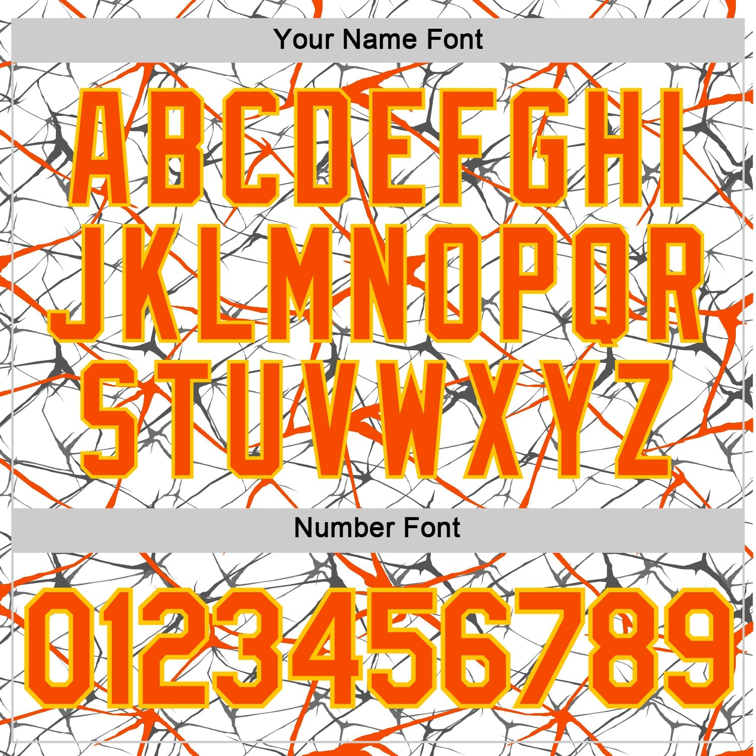 Custom White Orange Gray-Yellow Abstract Network Crackle Performance T-Shirt view 4