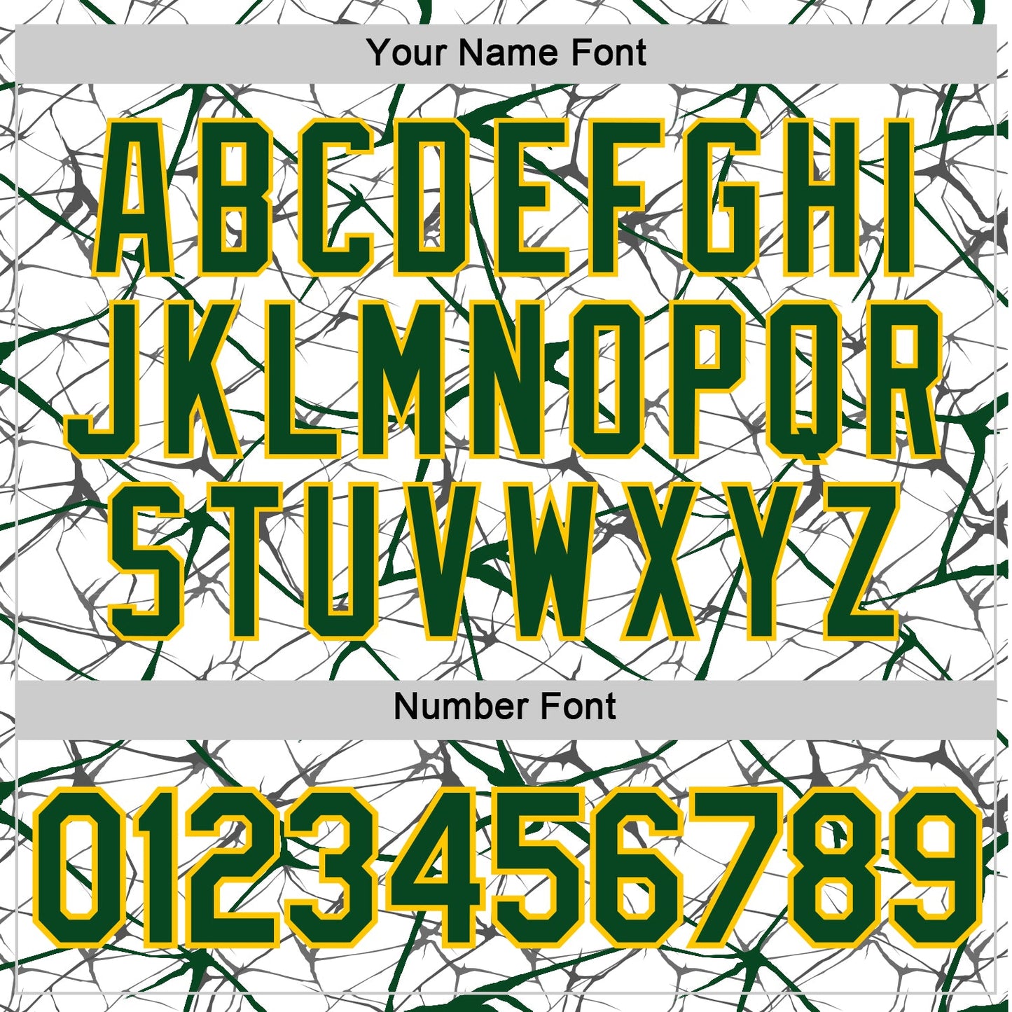 Custom White Green Gray-Yellow Abstract Network Crackle Performance T-Shirt view 4