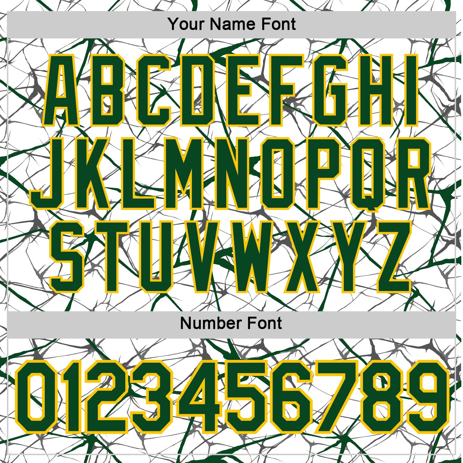 Custom White Green Gray-Yellow Abstract Network Crackle Performance T-Shirt view 4