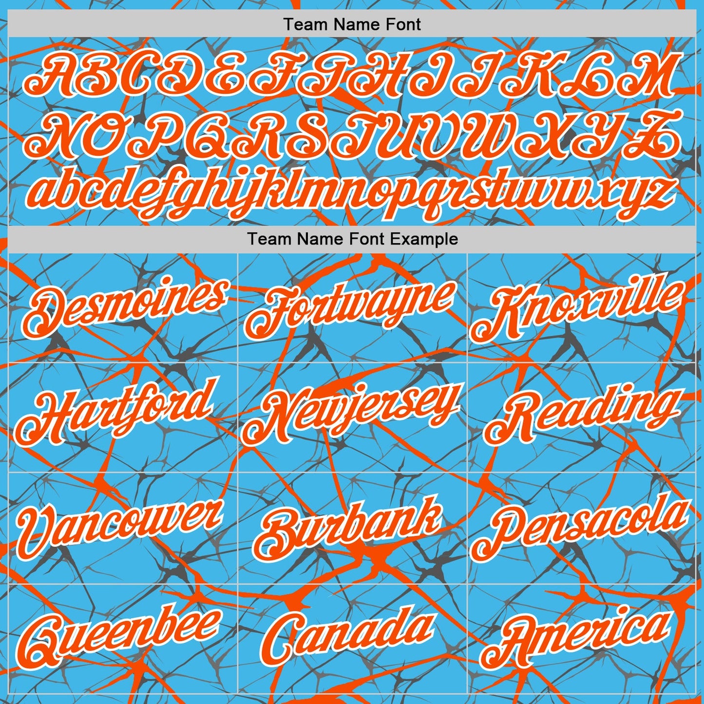 Custom Sky Blue Orange Gray-White Abstract Network Crackle Performance T-Shirt view 3