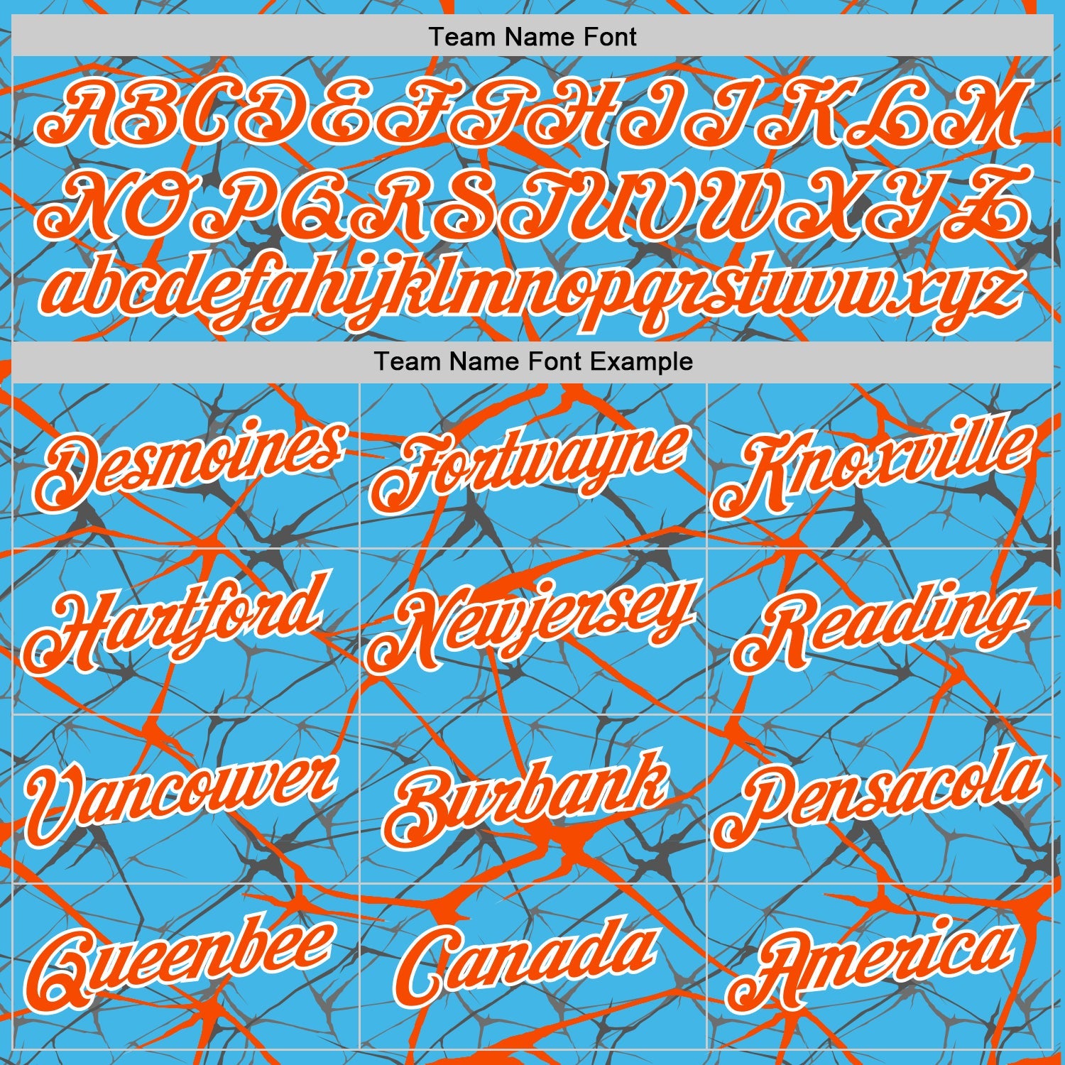 Custom Sky Blue Orange Gray-White Abstract Network Crackle Performance T-Shirt view 3