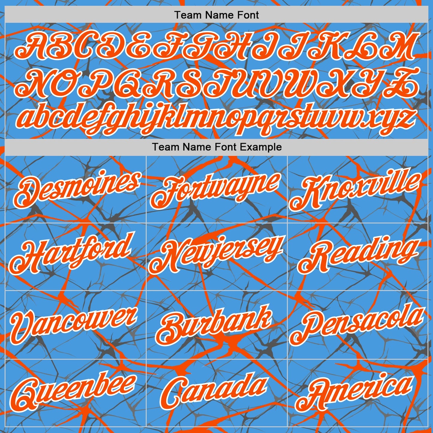 Custom Powder Blue Orange Gray-White Abstract Network Crackle Performance T-Shirt view 3