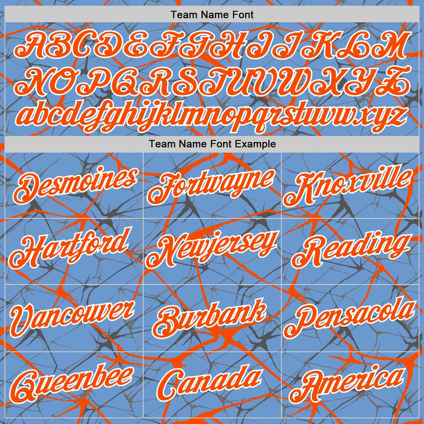 Custom Light Blue Orange Gray-White Abstract Network Crackle Performance T-Shirt view 3