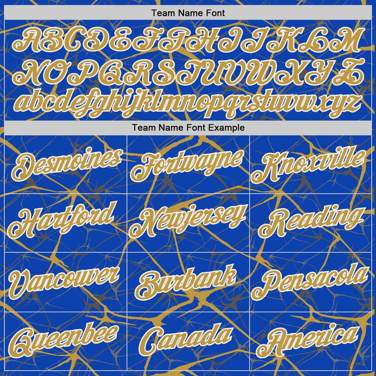 Custom Thunder Blue Old Gold Gray-White Abstract Network Crackle Performance T-Shirt view 3
