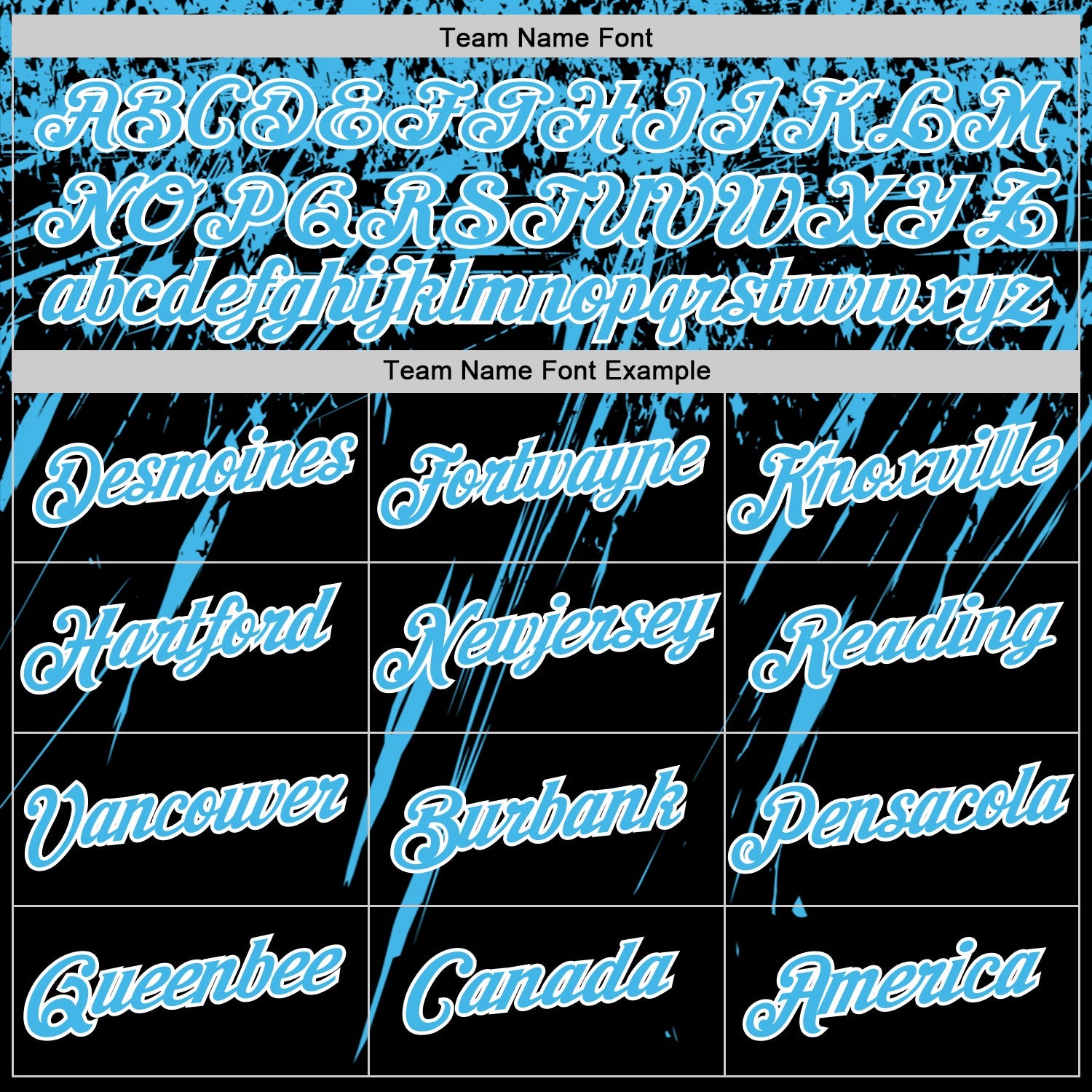 Custom Black Sky Blue-White Distressed Scratch Brush Stroke Performance T-Shirt view 3