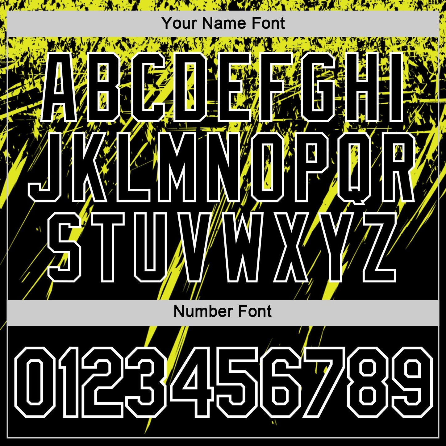 Custom Black Neon Yellow-White Distressed Scratch Brush Stroke Performance T-Shirt view 4