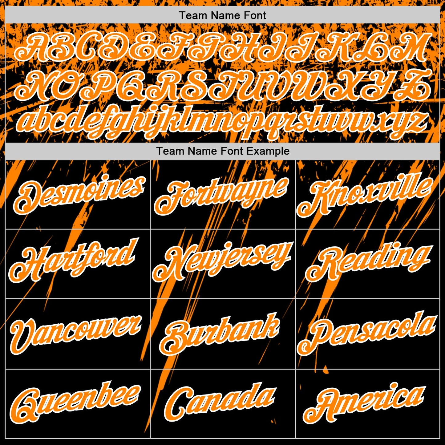 Custom Black Bay Orange-White Distressed Scratch Brush Stroke Performance T-Shirt view 3