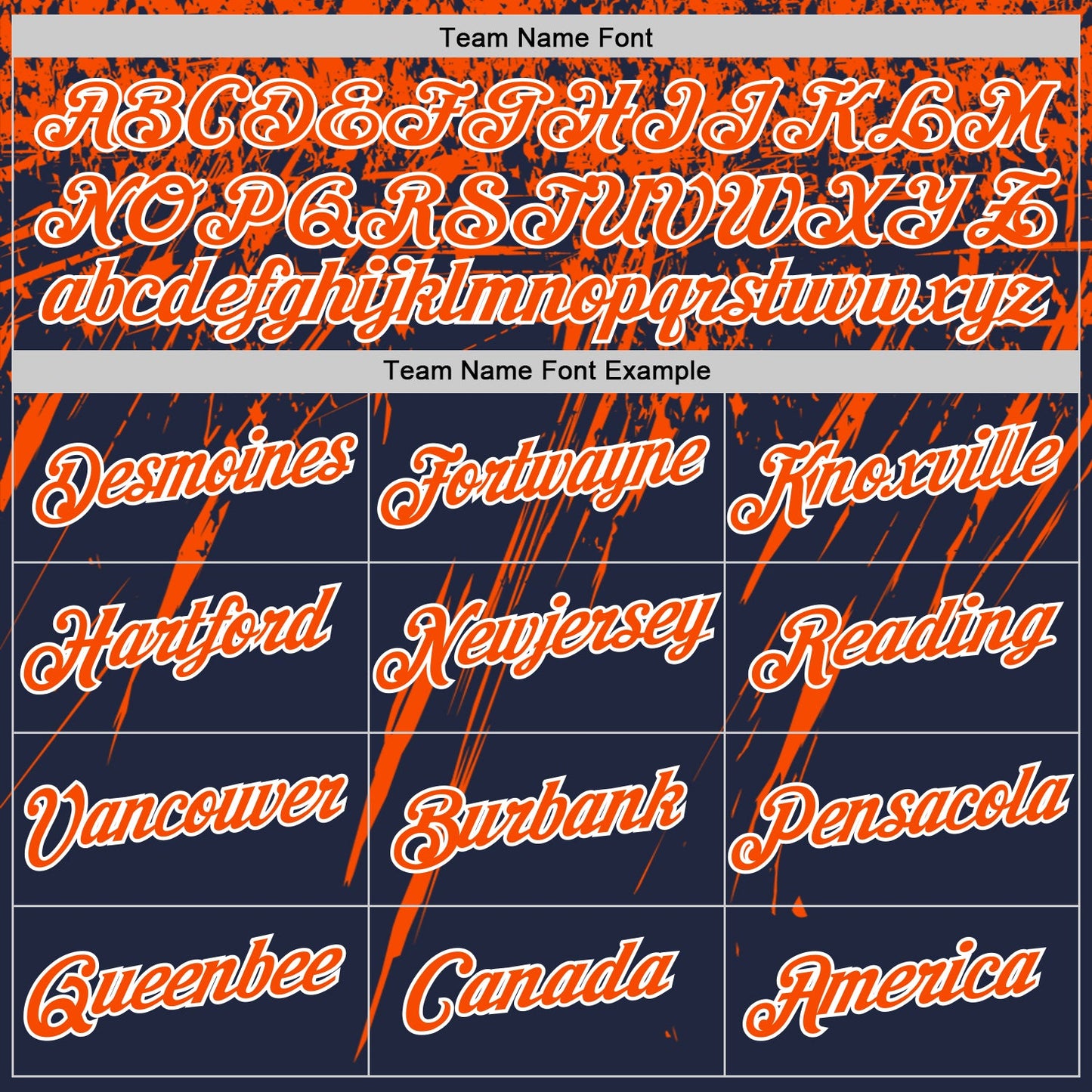 Custom Navy Orange-White Distressed Scratch Brush Stroke Performance T-Shirt view 3