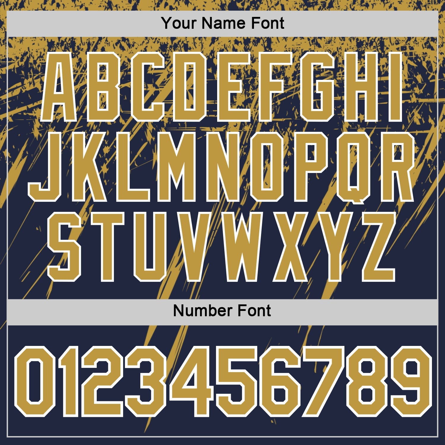 Custom Navy Old Gold-White Distressed Scratch Brush Stroke Performance T-Shirt view 4