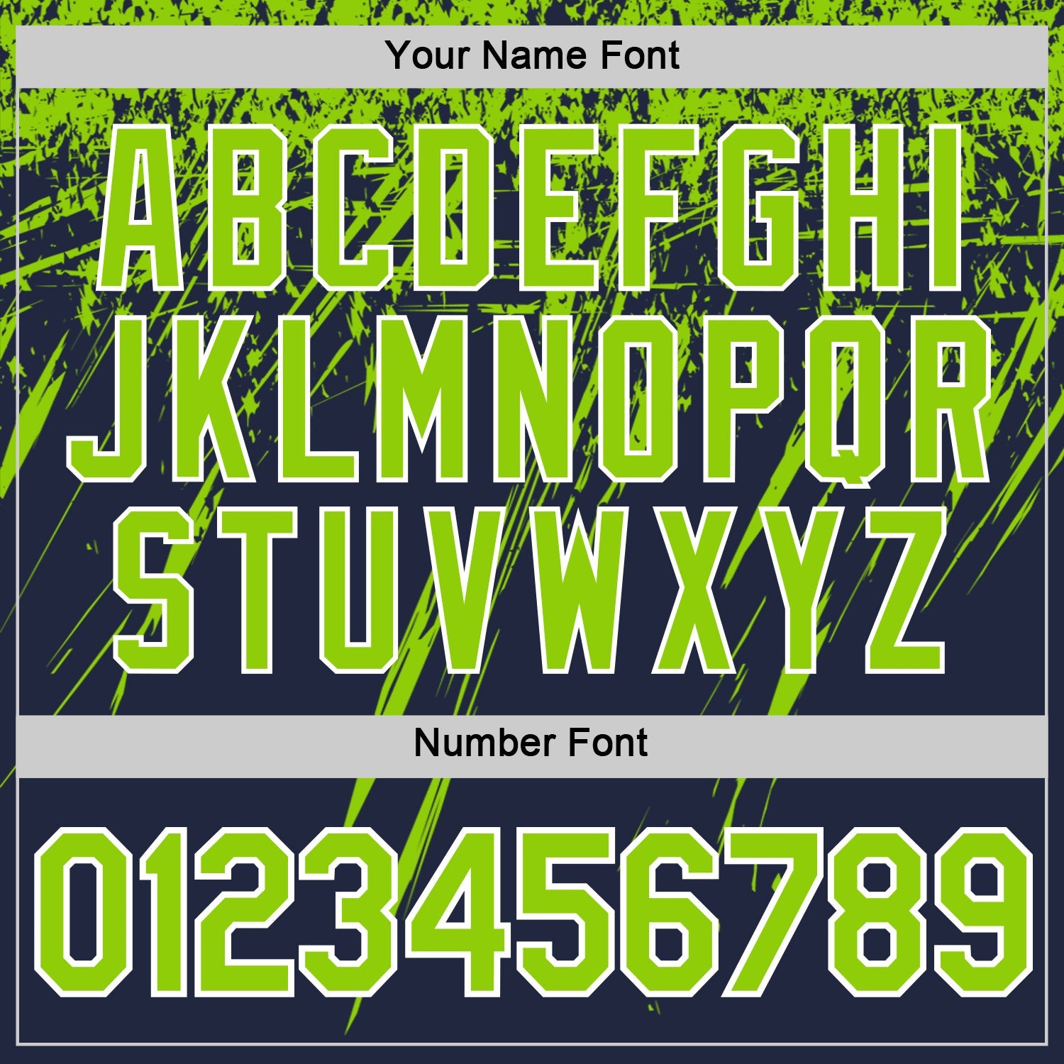 Custom Navy Neon Green-White Distressed Scratch Brush Stroke Performance T-Shirt view 4