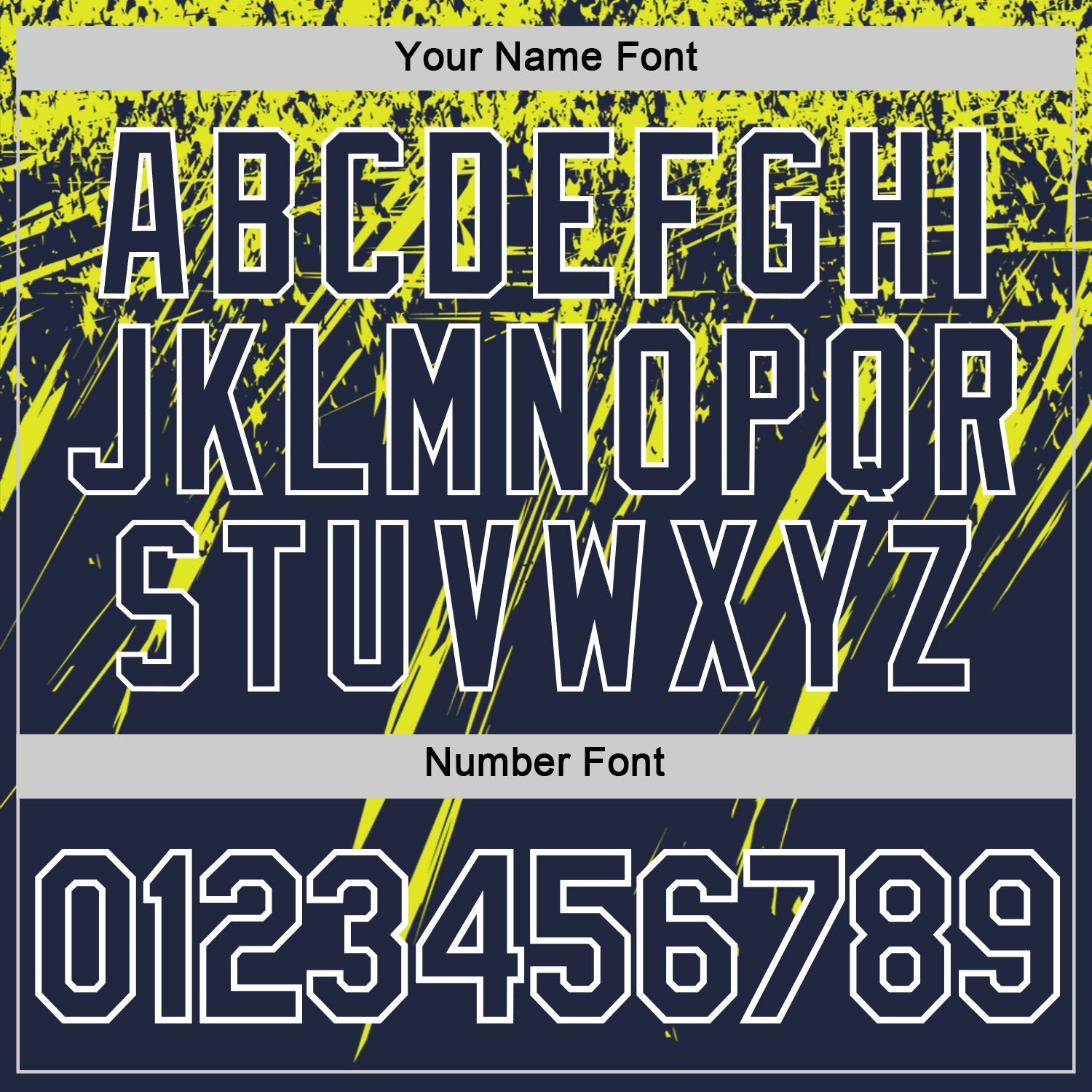 Custom Navy Neon Yellow-White Distressed Scratch Brush Stroke Performance T-Shirt view 4