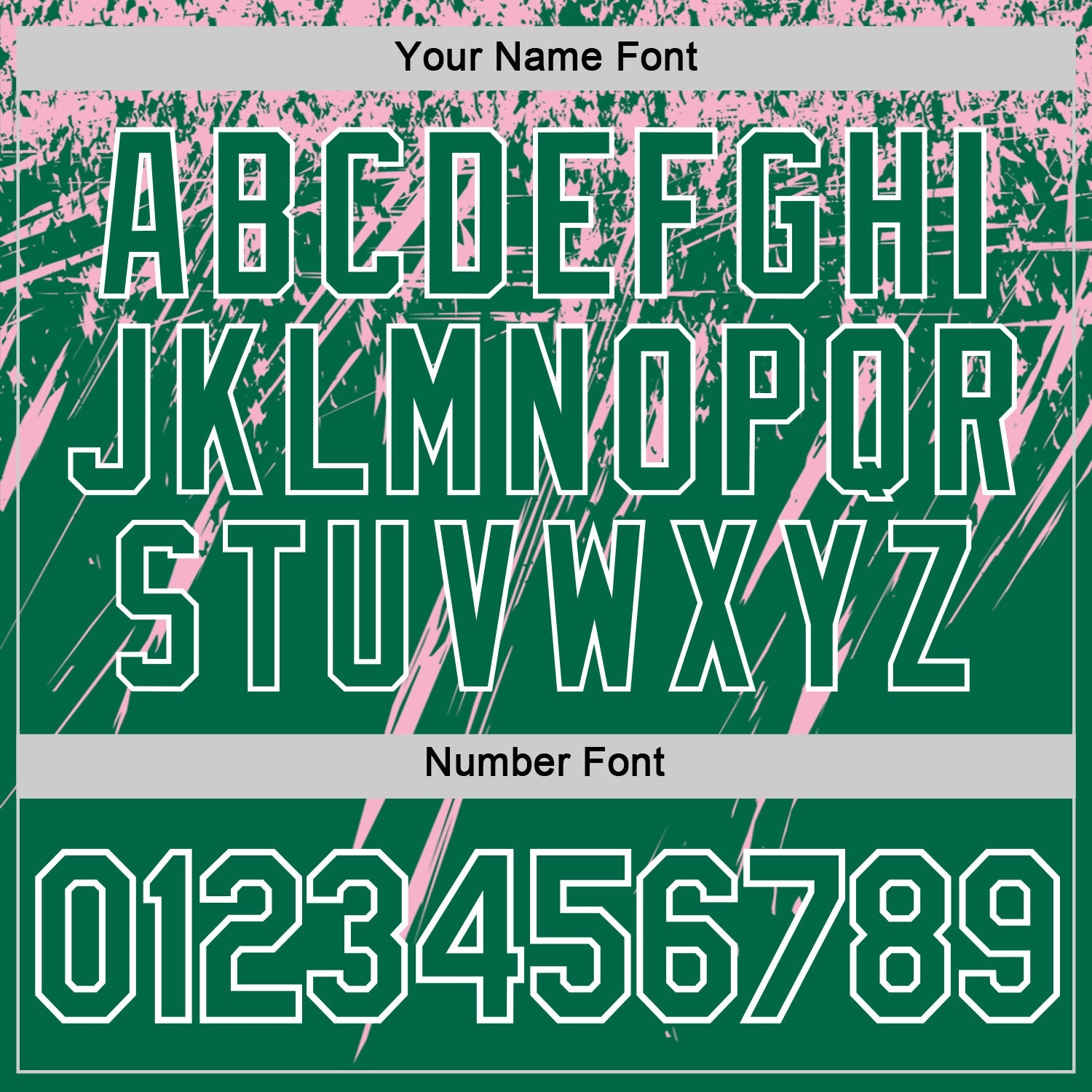 Custom Kelly Green Light Pink-White Distressed Scratch Brush Stroke Performance T-Shirt view 4