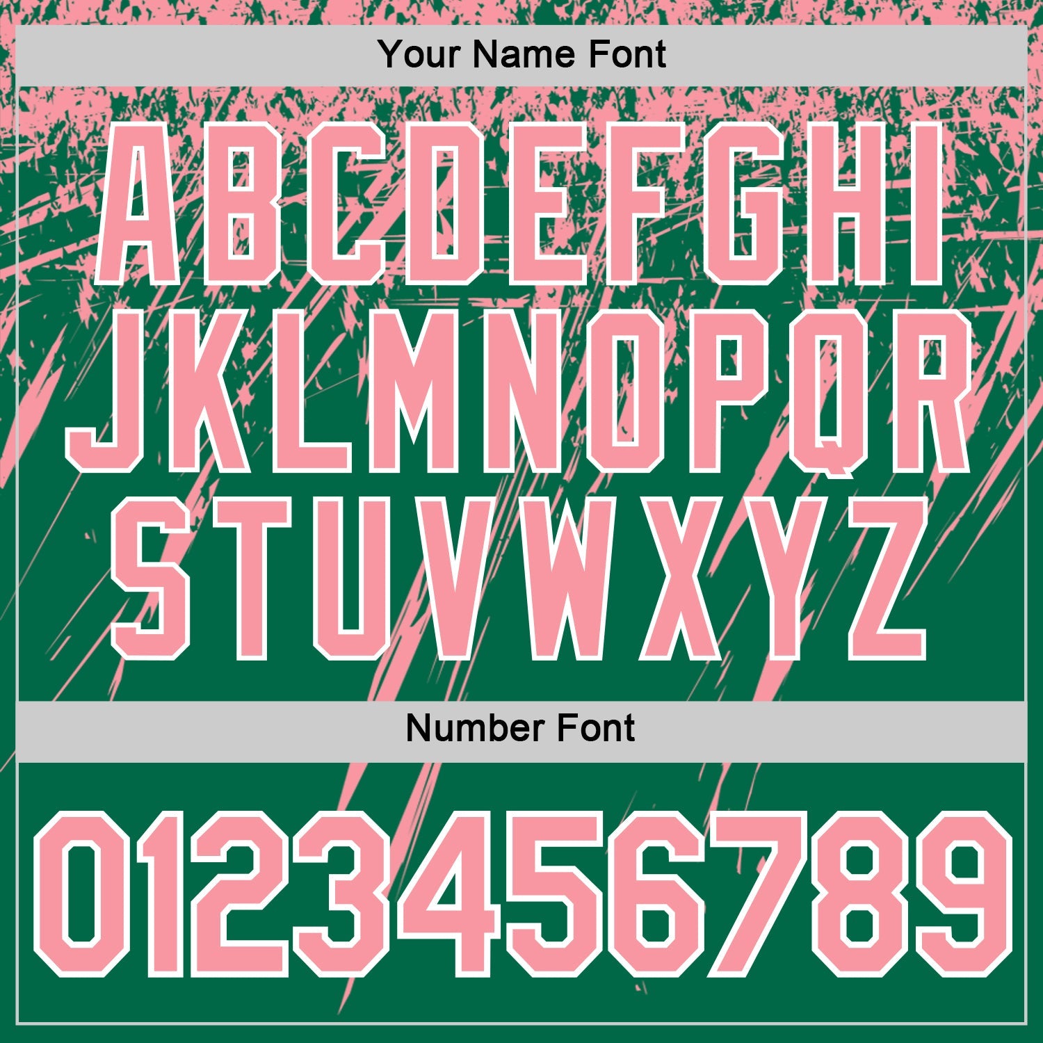 Custom Kelly Green Medium Pink-White Distressed Scratch Brush Stroke Performance T-Shirt view 4