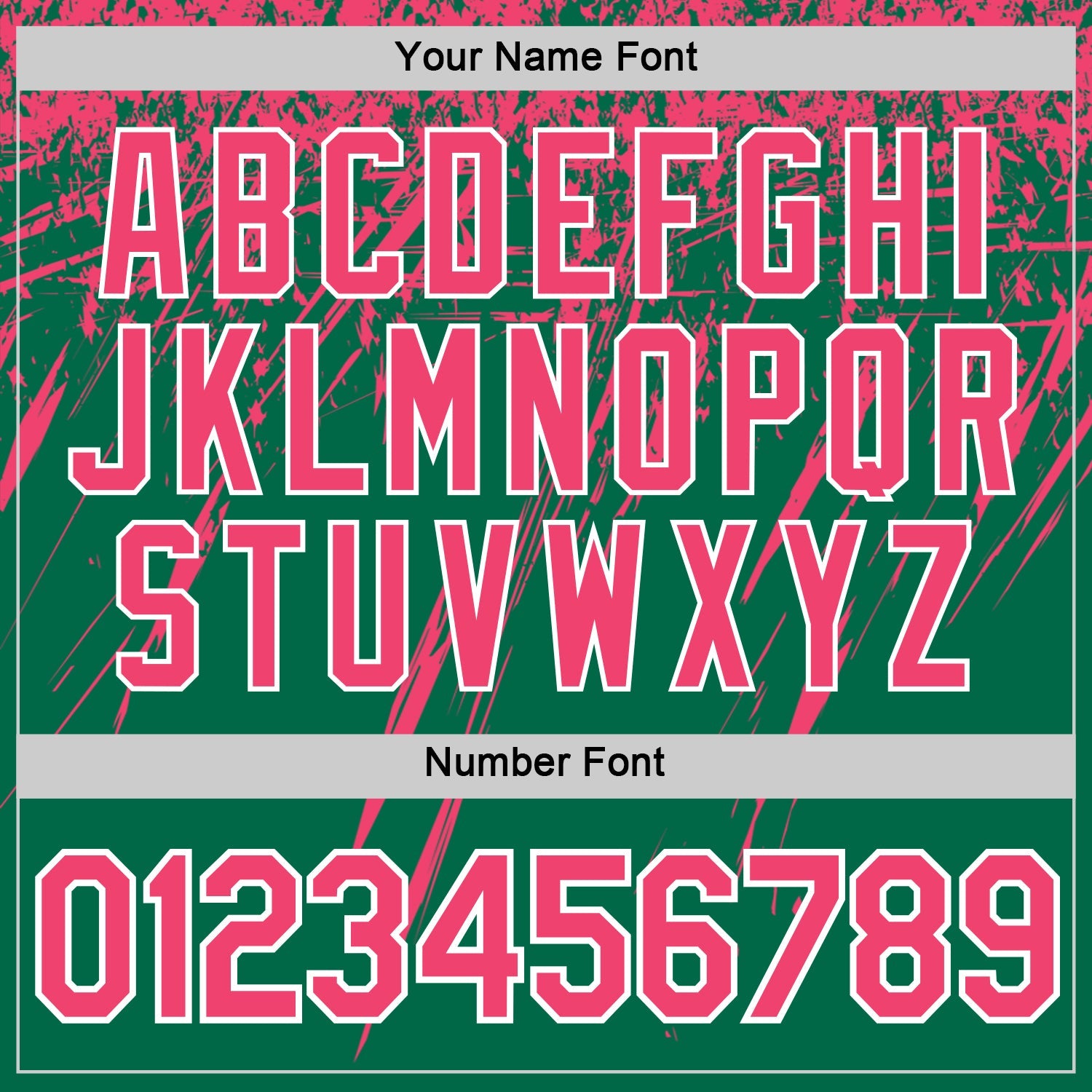 Custom Kelly Green Neon Pink-White Distressed Scratch Brush Stroke Performance T-Shirt view 4