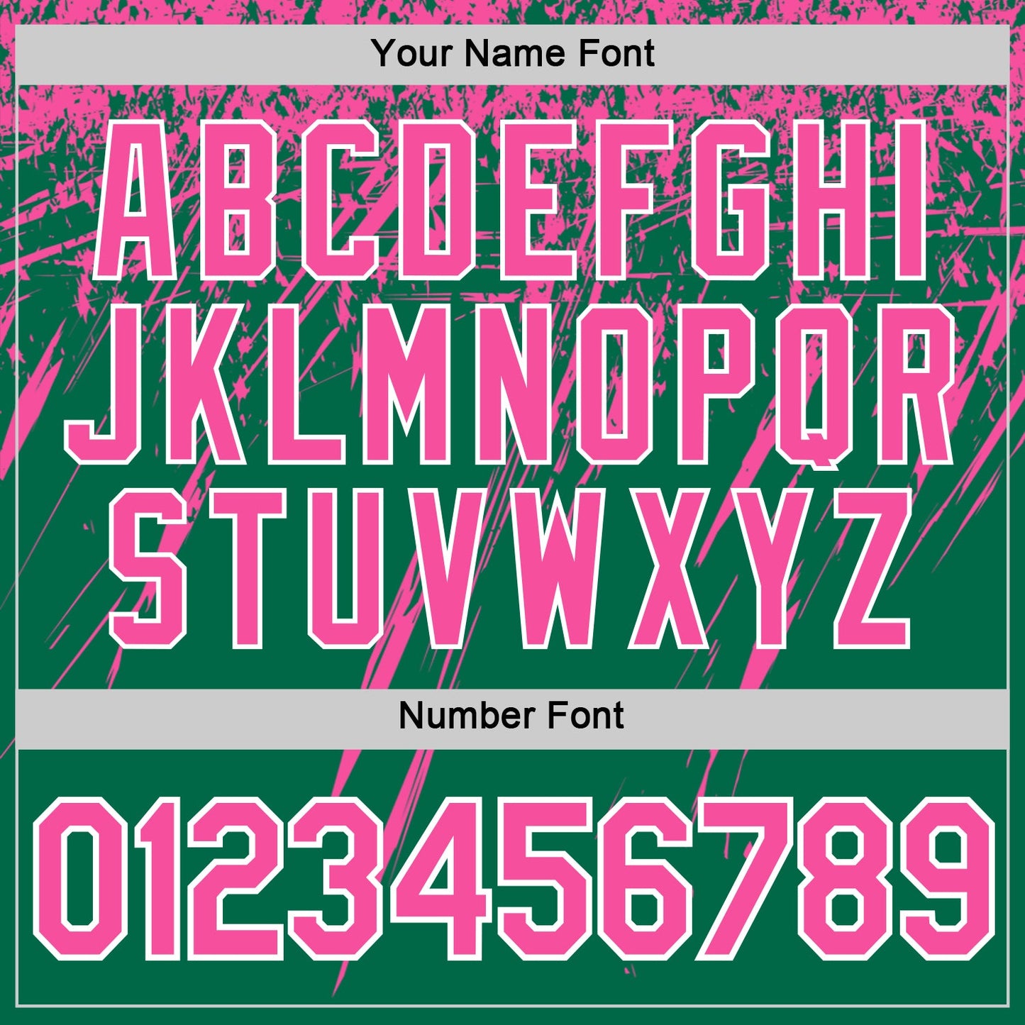 Custom Kelly Green Pink-White Distressed Scratch Brush Stroke Performance T-Shirt view 4