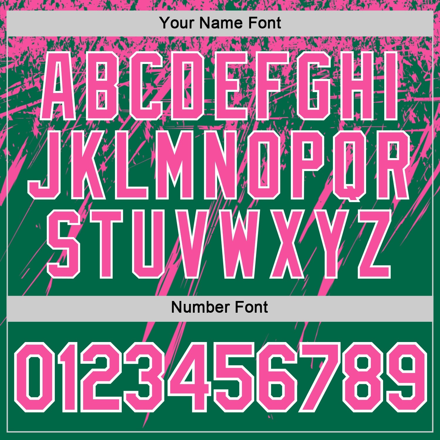 Custom Kelly Green Pink-White Distressed Scratch Brush Stroke Performance T-Shirt view 4