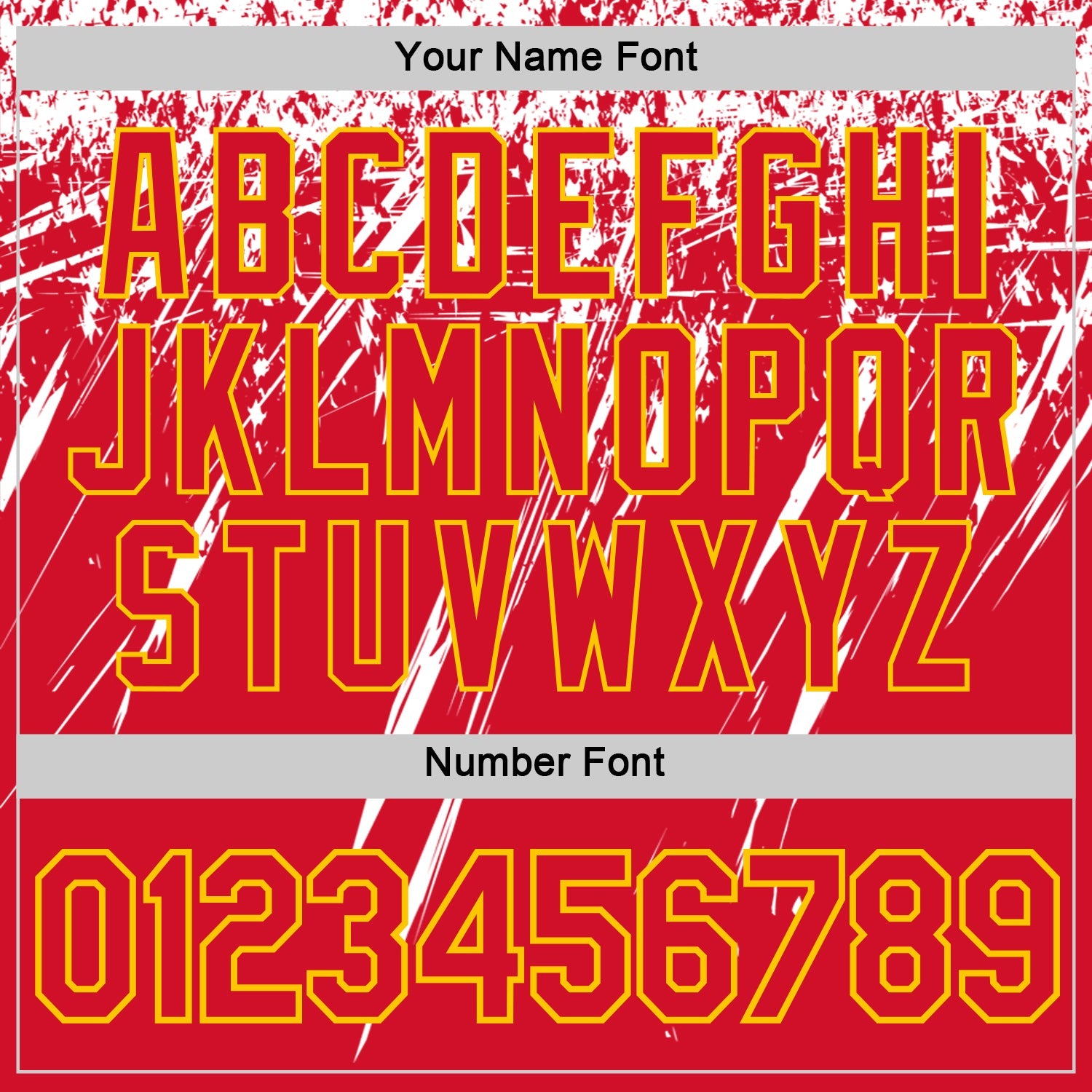Custom Red White-Yellow Distressed Scratch Brush Stroke Performance T-Shirt view 4