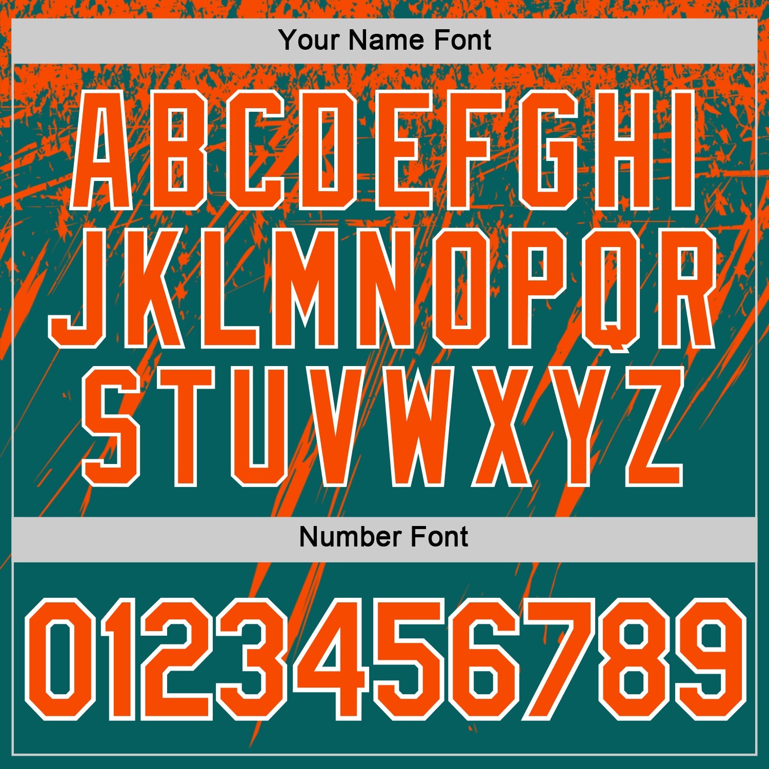 Custom Teal Orange-White Distressed Scratch Brush Stroke Performance T-Shirt view 4