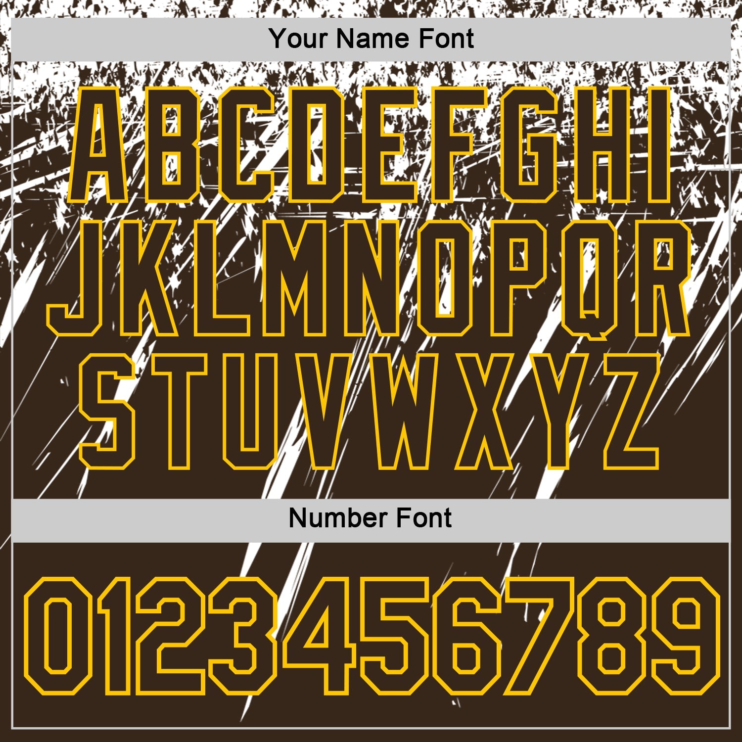 Custom Brown White-Yellow Distressed Scratch Brush Stroke Performance T-Shirt view 4
