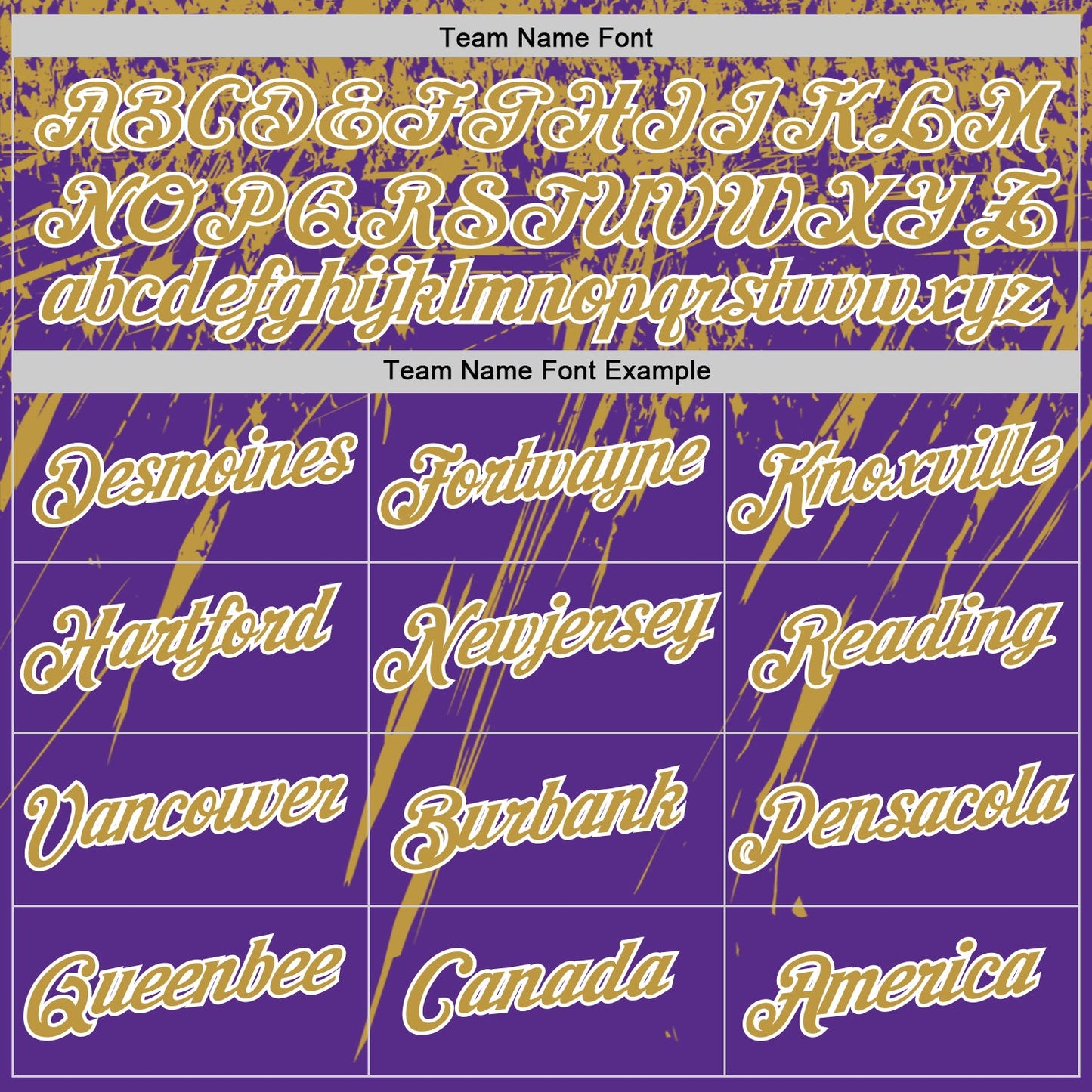 Custom Purple Old Gold-White Distressed Scratch Brush Stroke Performance T-Shirt view 3