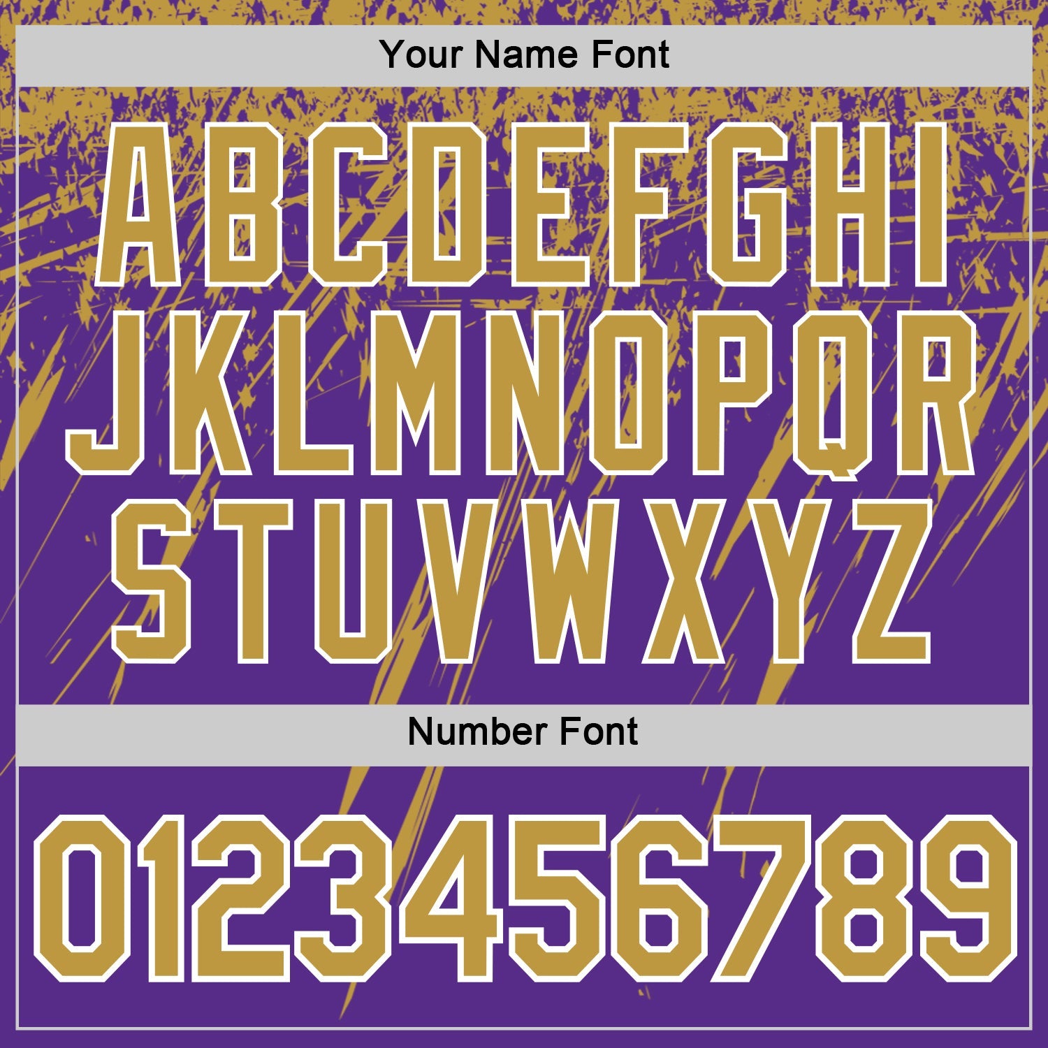 Custom Purple Old Gold-White Distressed Scratch Brush Stroke Performance T-Shirt view 4